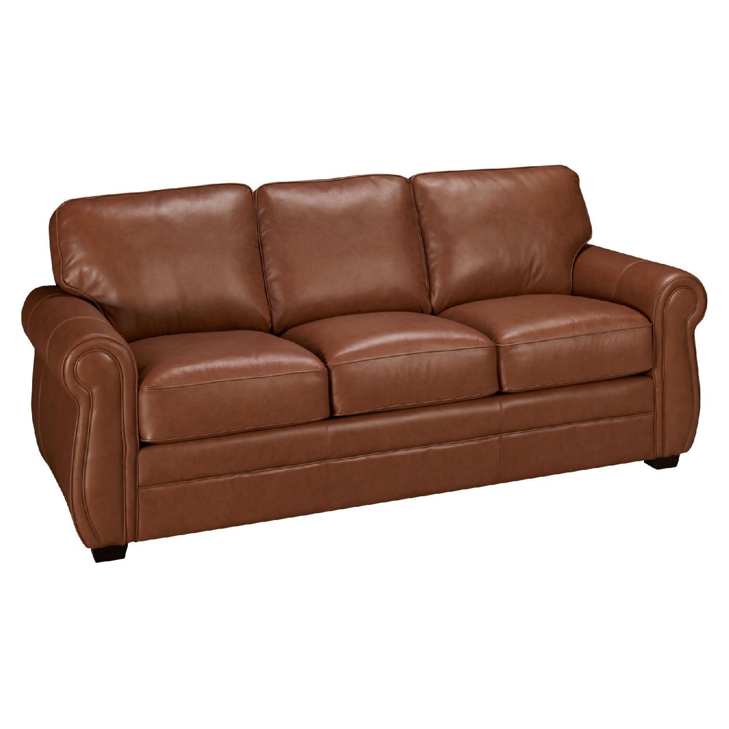 Palliser Leather Sleeper Sofa AptDeco