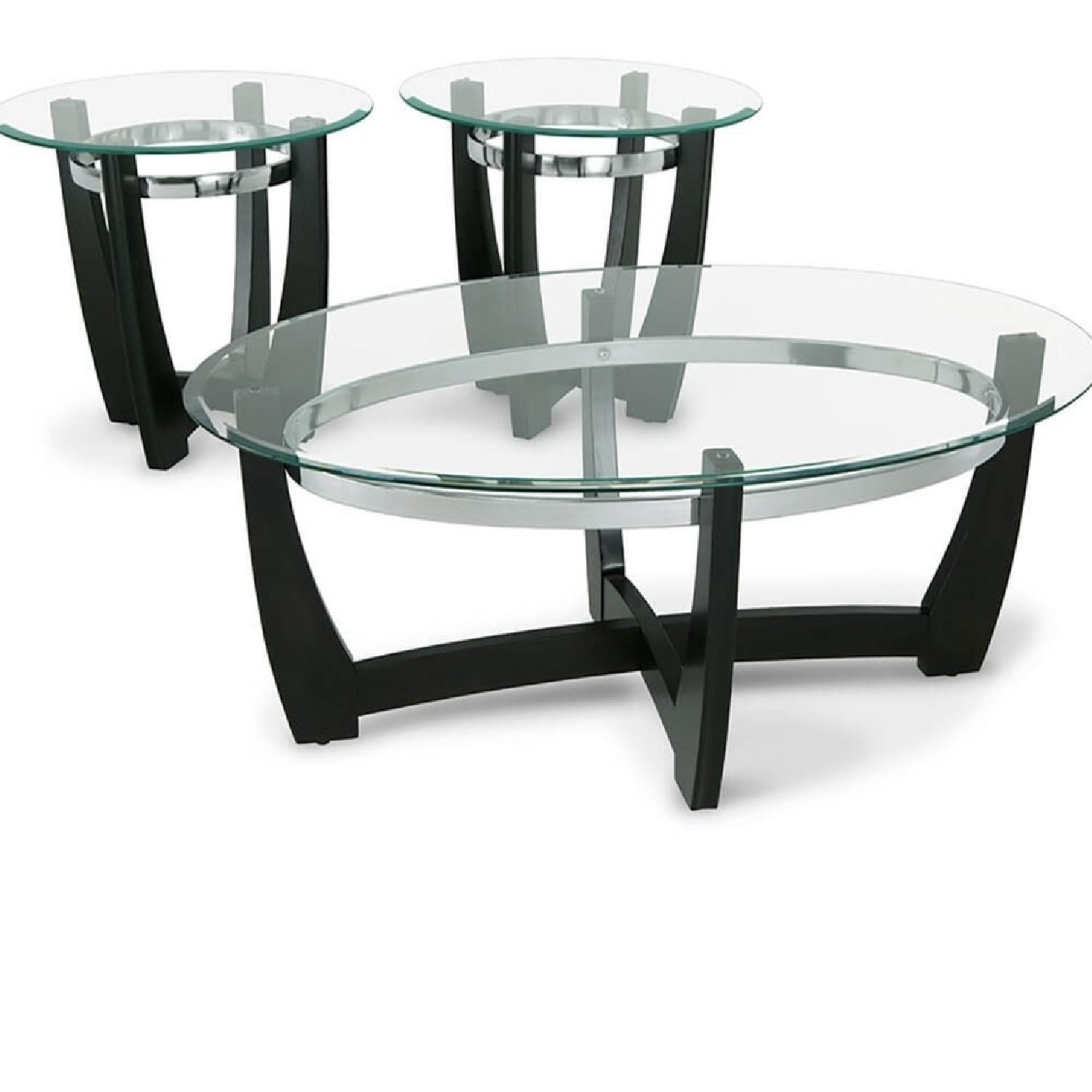 Bob's Glass Coffee Table + 1 End Table - image-1