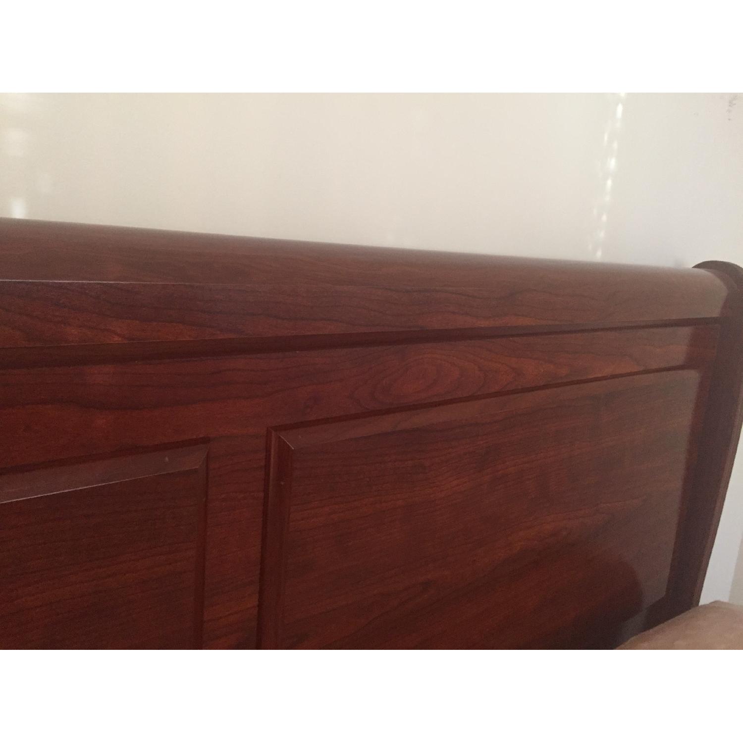 Cherry Wood Queen Size Sleigh Bed Frame - image-2