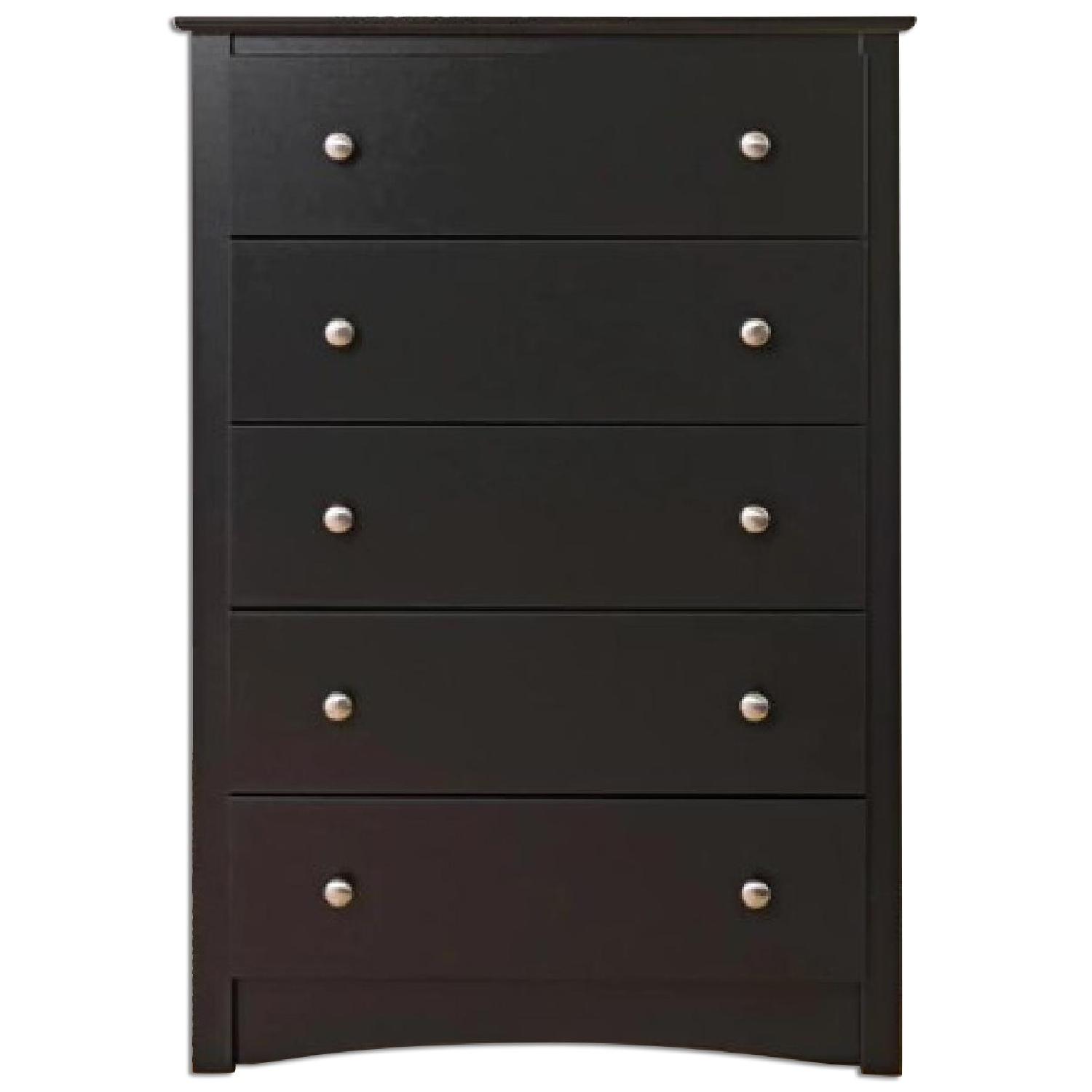 Broadway Black 5 Drawer Chest - image-0