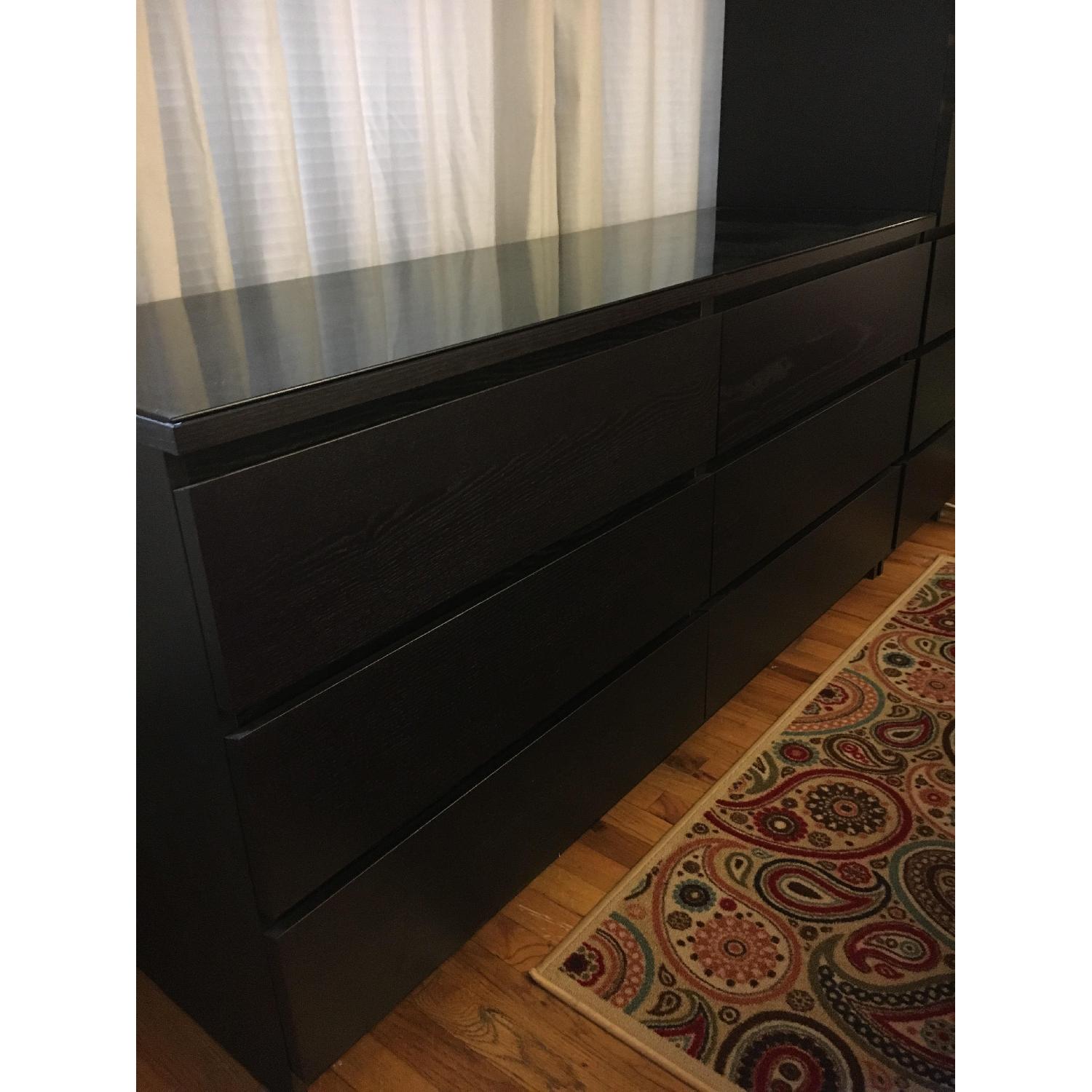 Ikea 6-Drawer Dresser w/ Glass Top - image-3