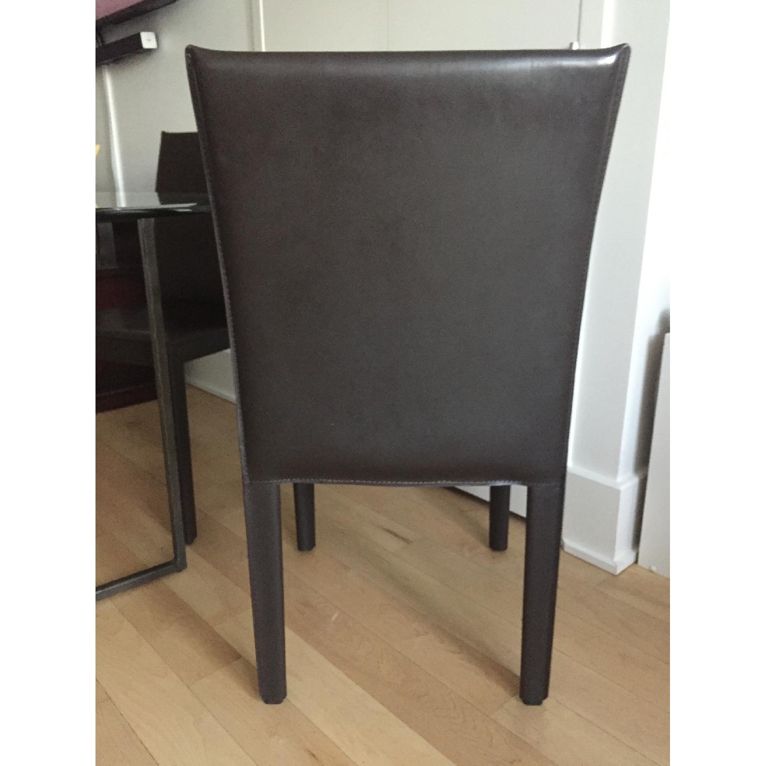 Crate & Barrell Glass Round Dining Table w/ 2 Chairs AptDeco