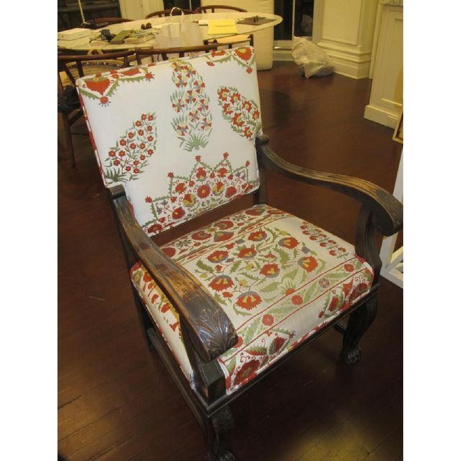 Antique Suzani Fabric Armchairs - image-1