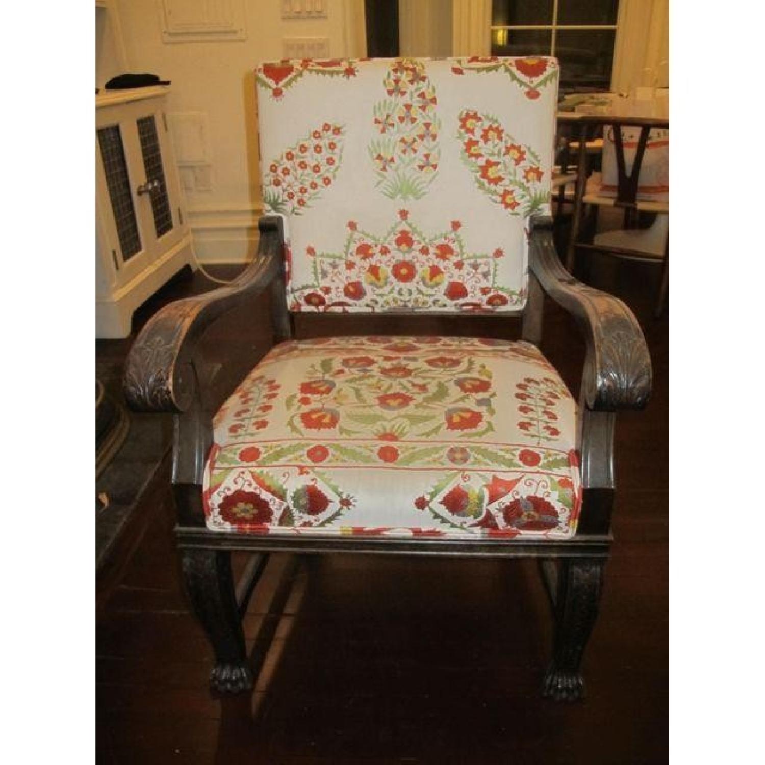 Antique Suzani Fabric Armchairs - image-6