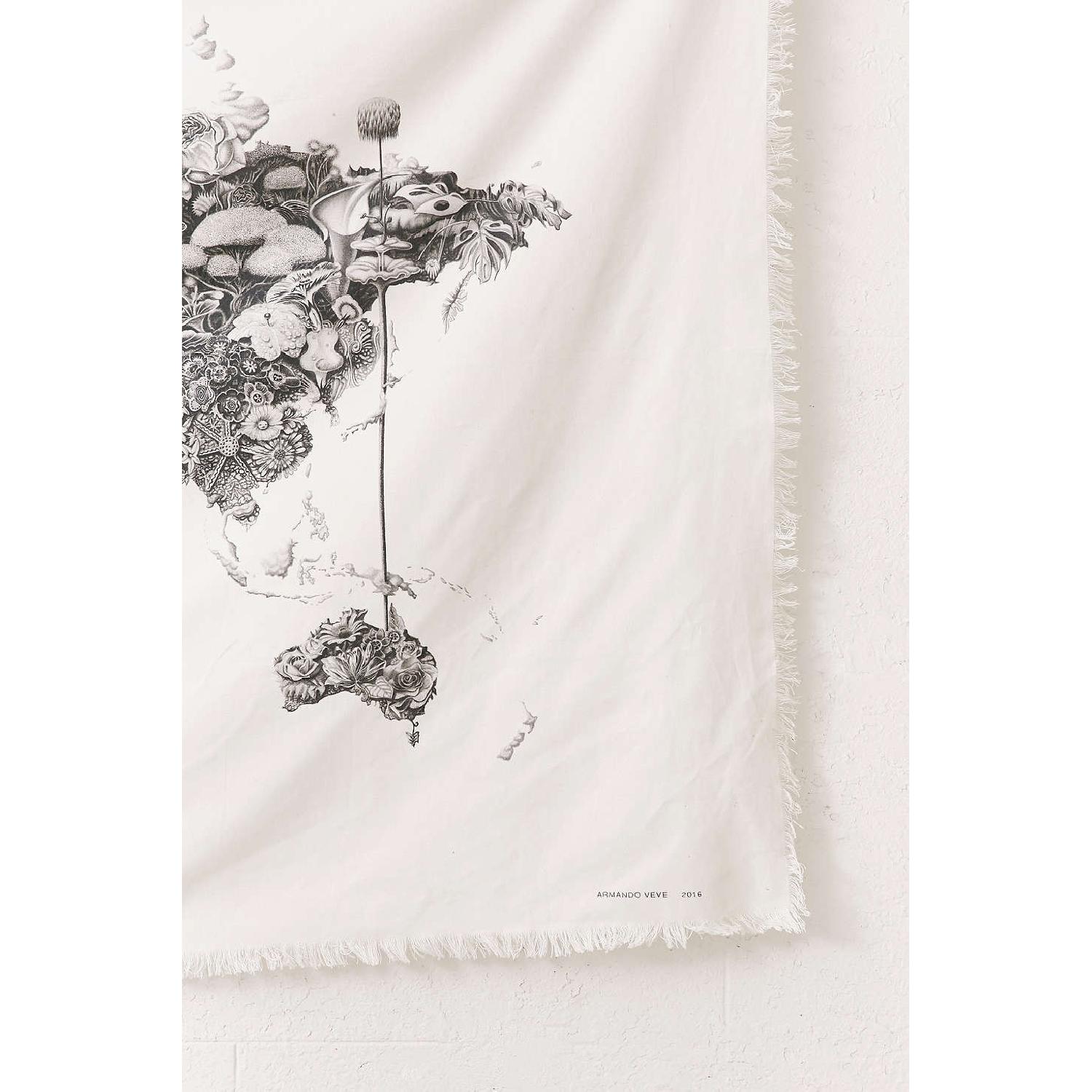 Black & White Map Tapestry - image-2