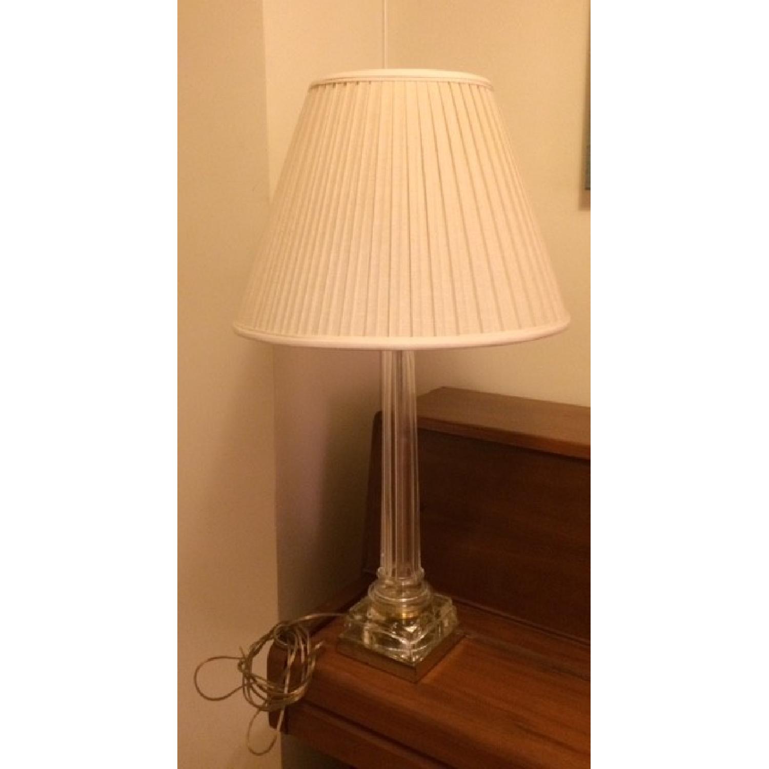 Clear Antiqued Gold Glass Tall Table Lamp - image-1