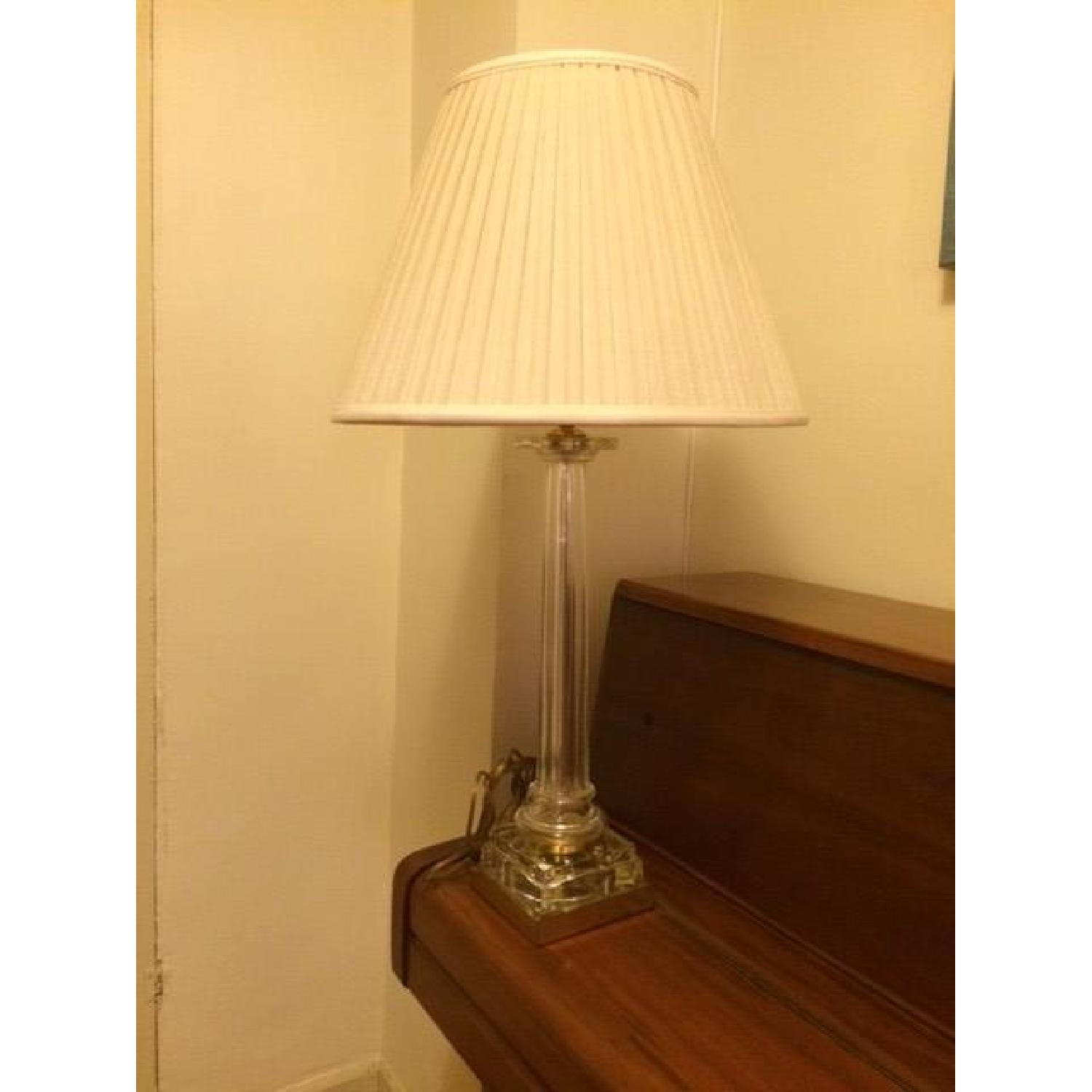 Clear Antiqued Gold Glass Tall Table Lamp - image-3