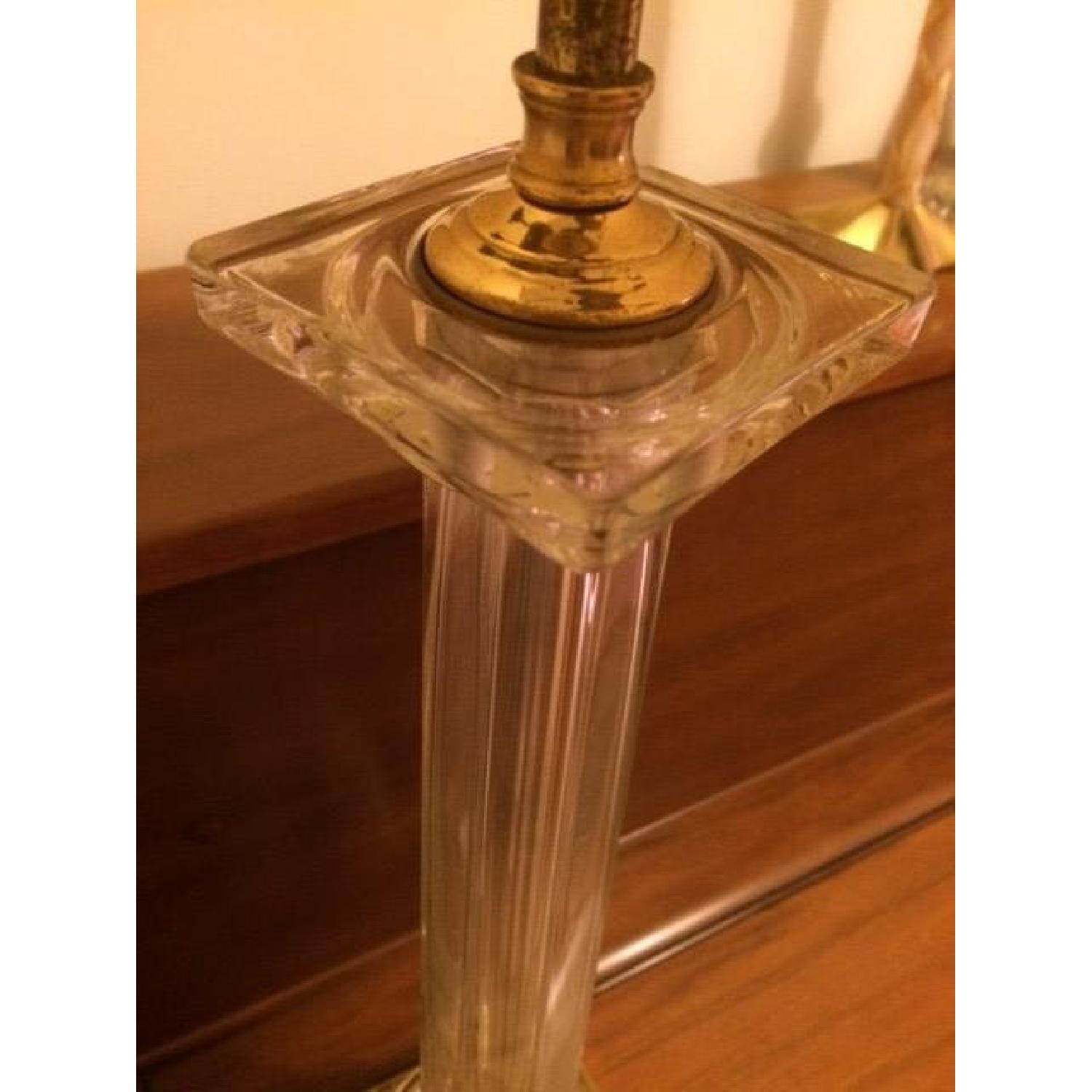 Clear Antiqued Gold Glass Tall Table Lamp - image-5