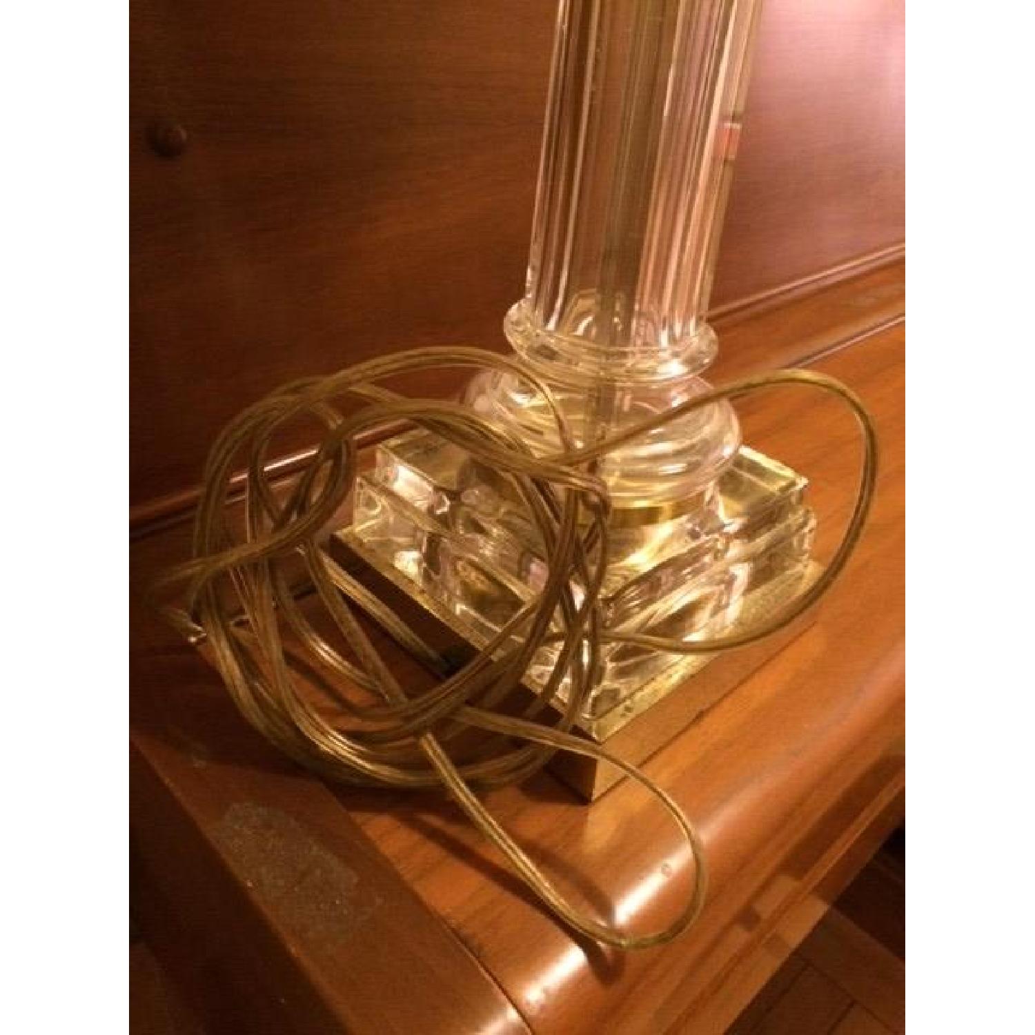Clear Antiqued Gold Glass Tall Table Lamp - image-6