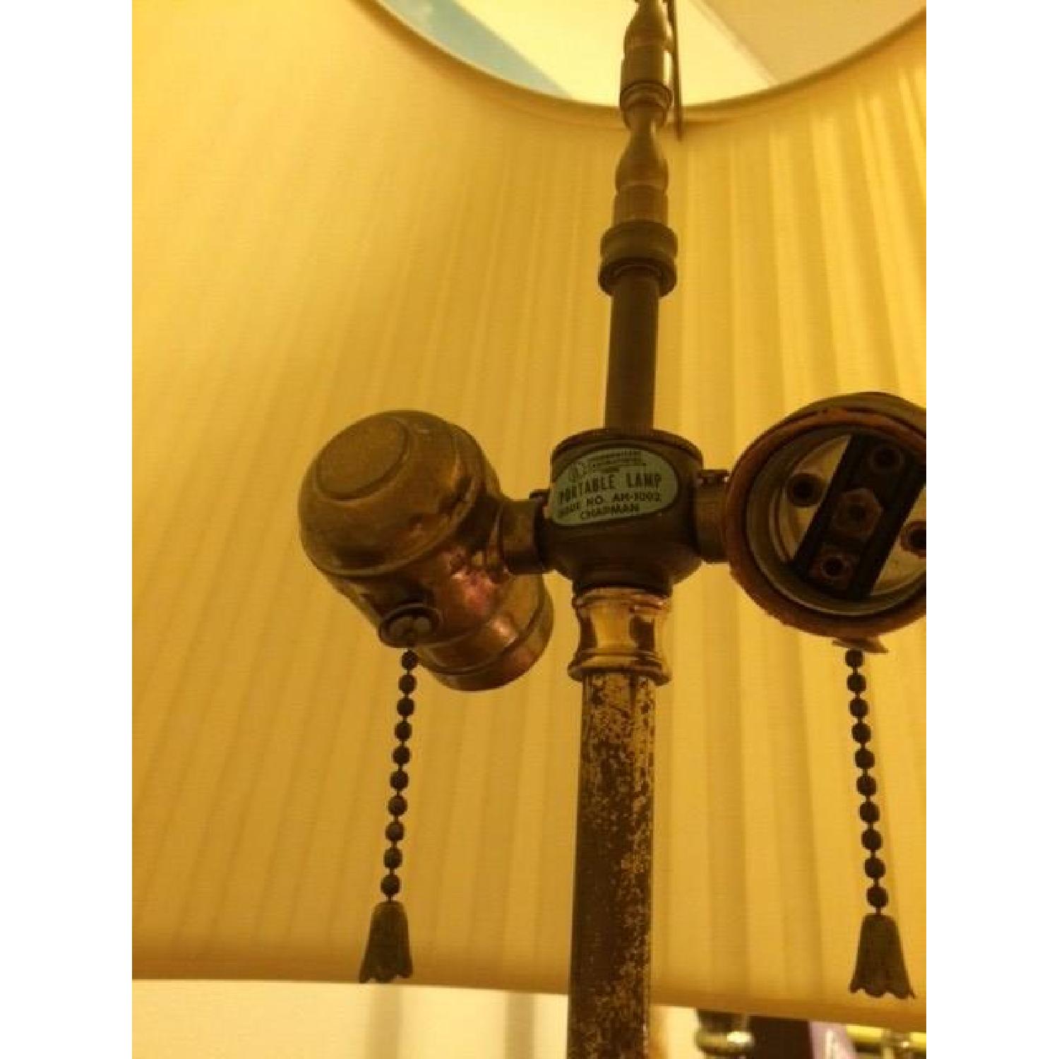 Clear Antiqued Gold Glass Tall Table Lamp - image-7