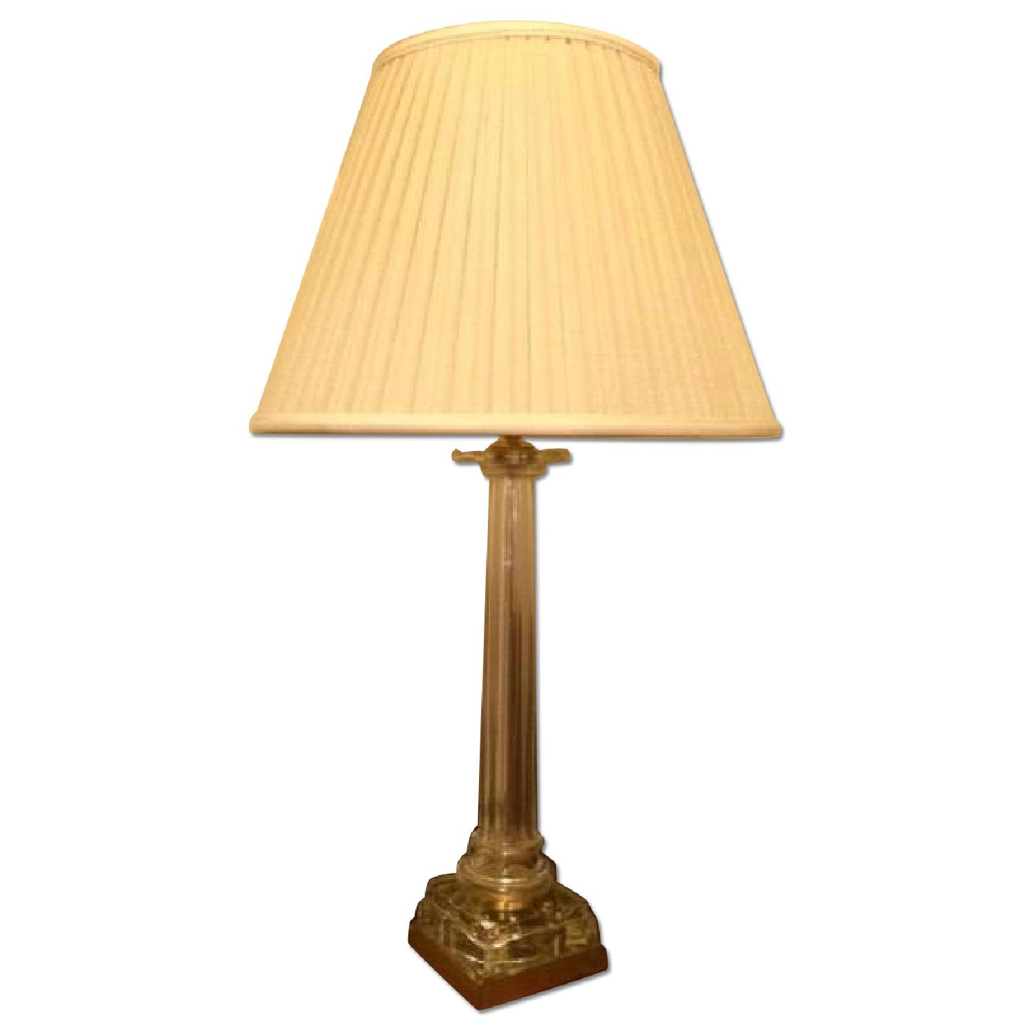 Clear Antiqued Gold Glass Tall Table Lamp - image-0