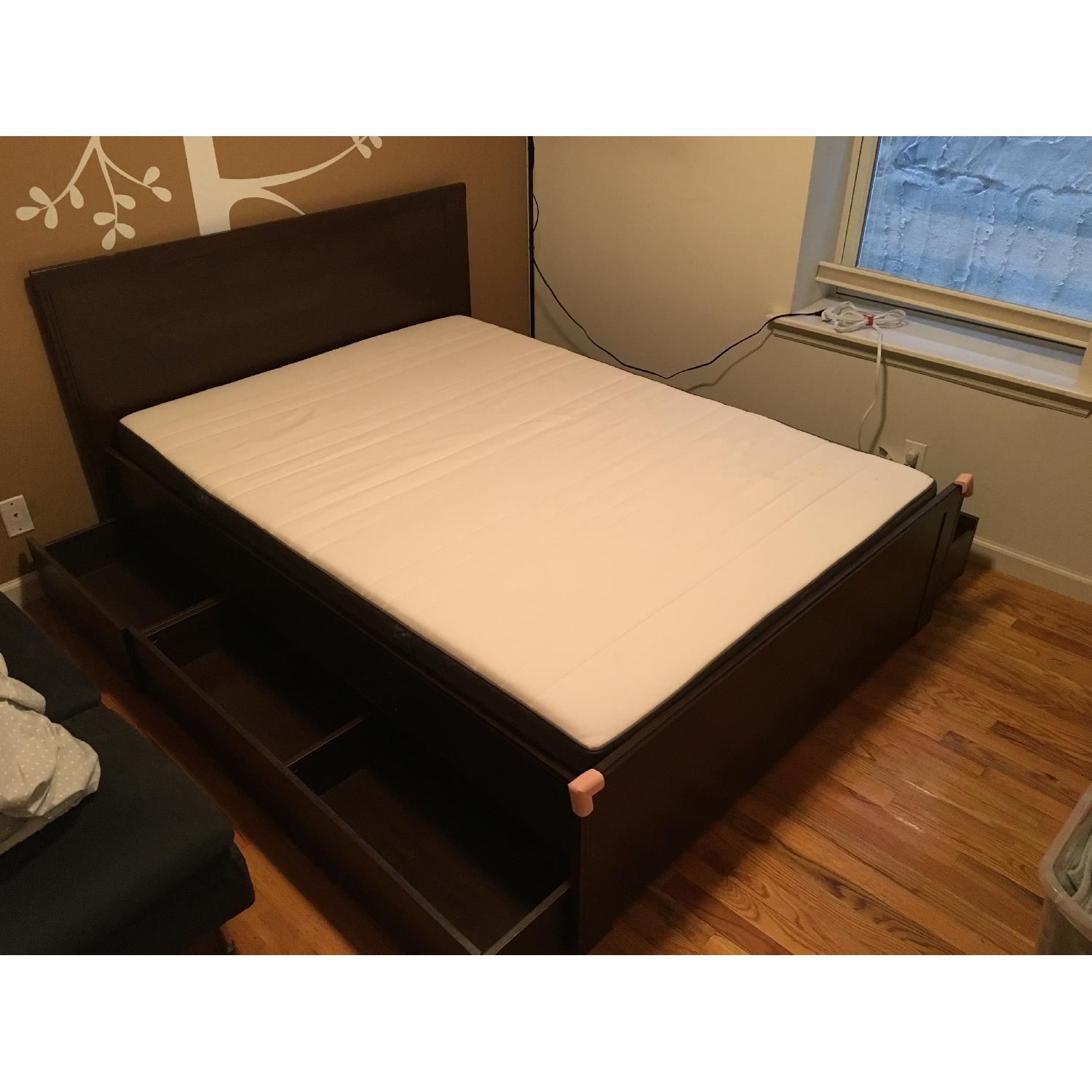 Ikea Brusali Full Size Bed Frame w/ 4 Storage Drawers AptDeco