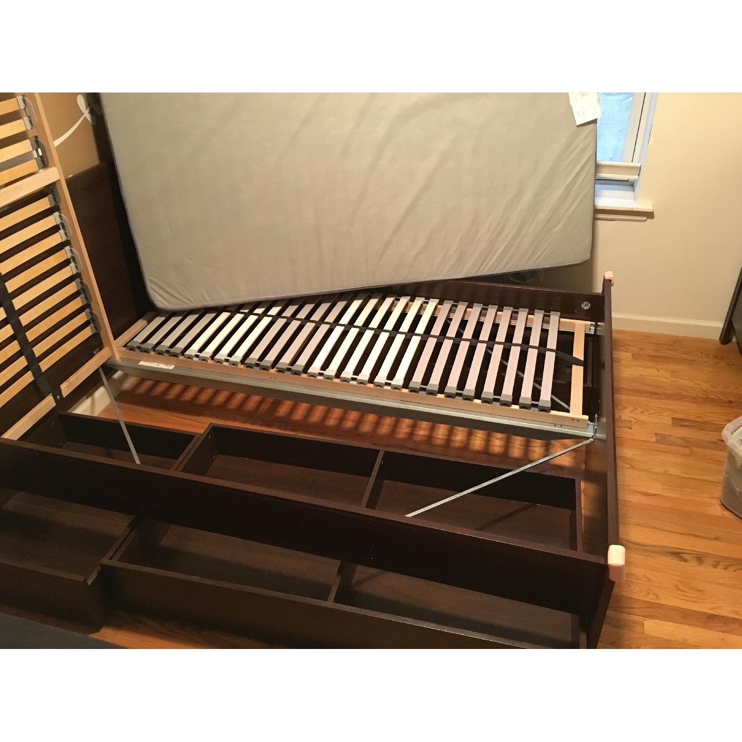 Ikea Brusali Full Size Bed Frame w/ 4 Storage Drawers - image-3
