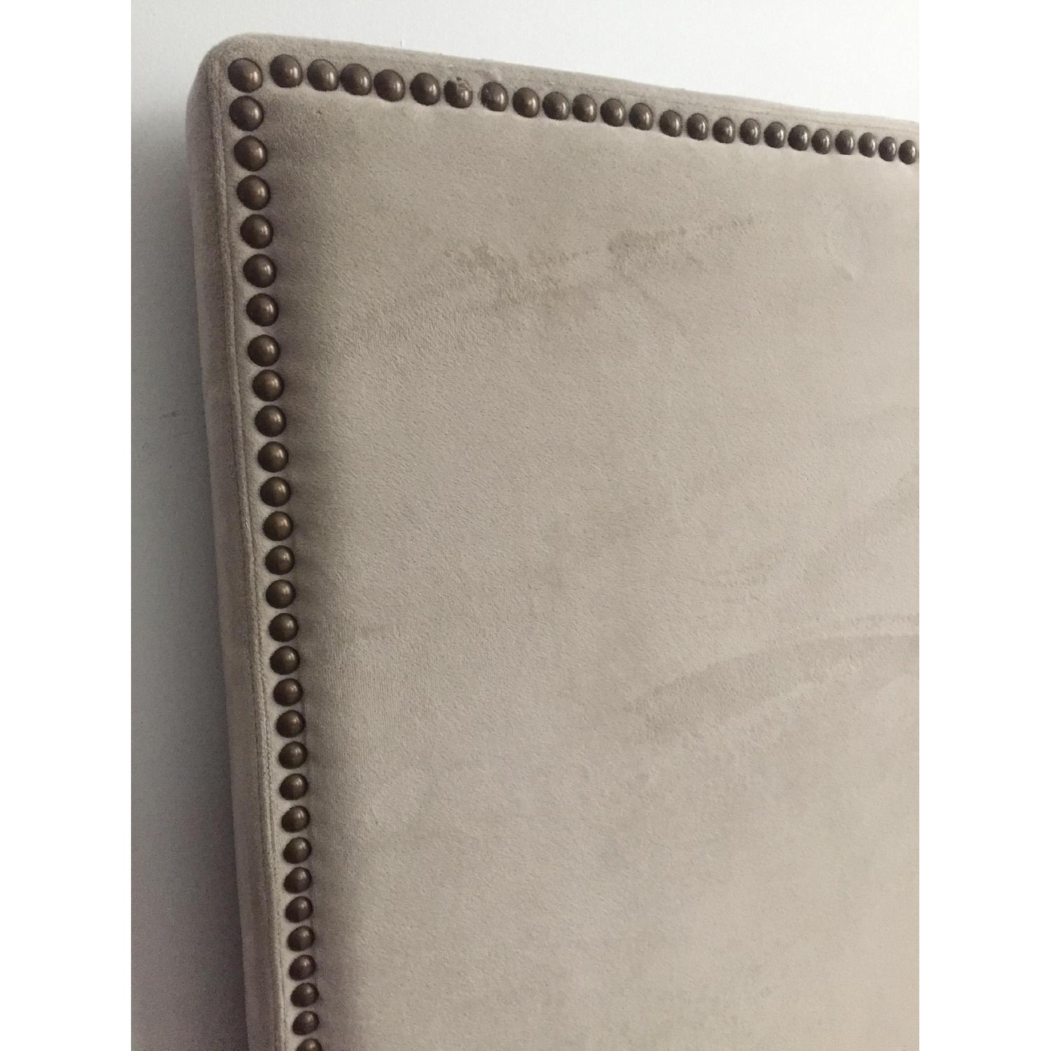 West Elm Tall Nailhead Upholstered Full Size Headboard - image-2