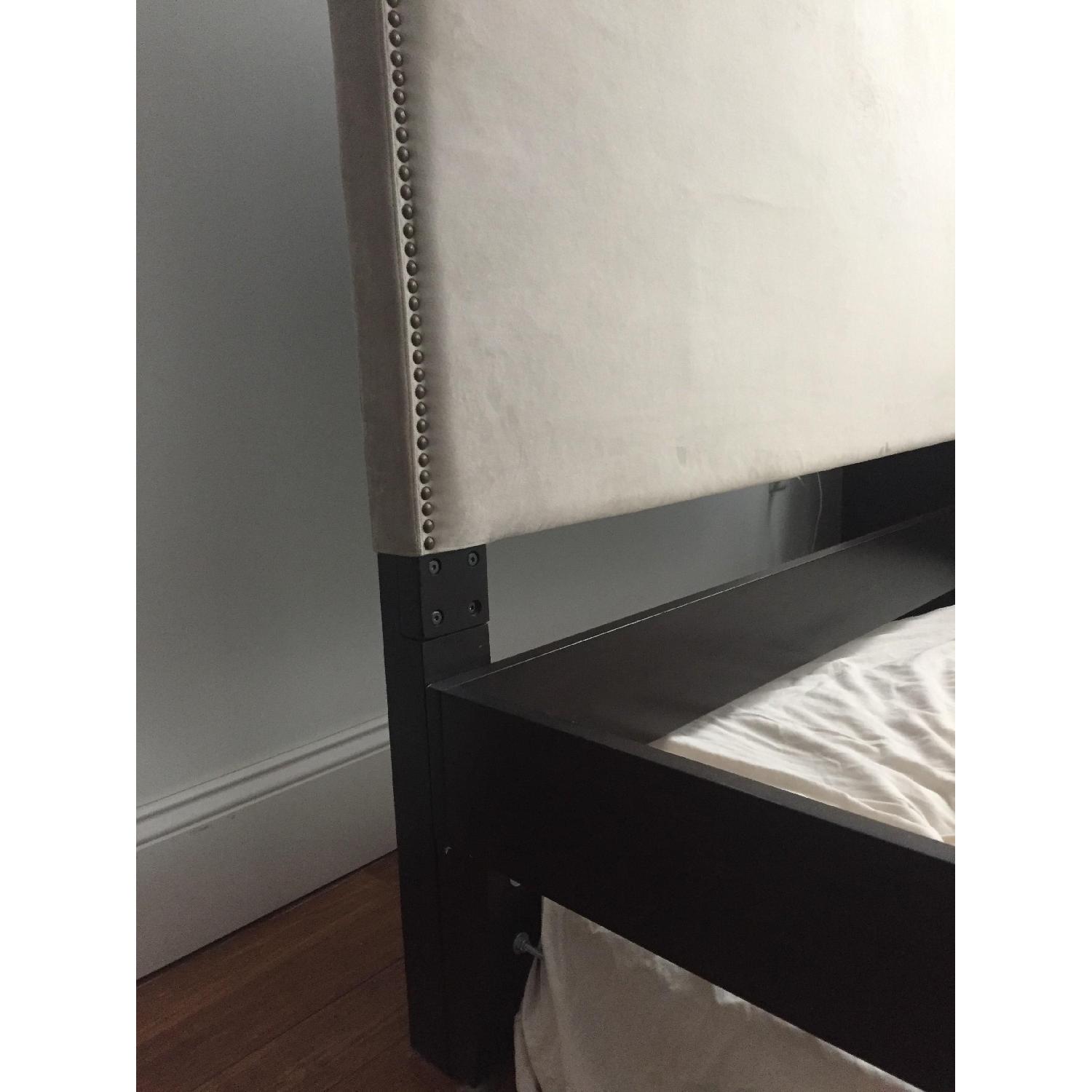 West Elm Tall Nailhead Upholstered Full Size Headboard - image-4