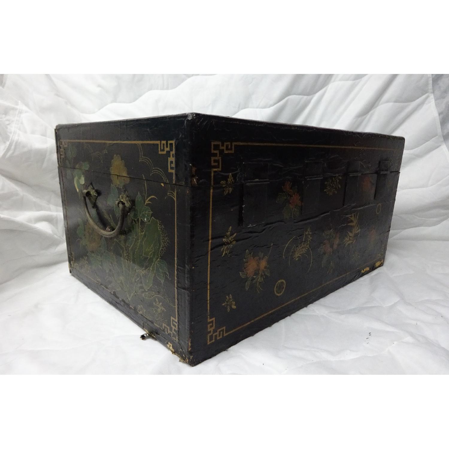 Antique Asian Hand-Painted Trunk - image-5