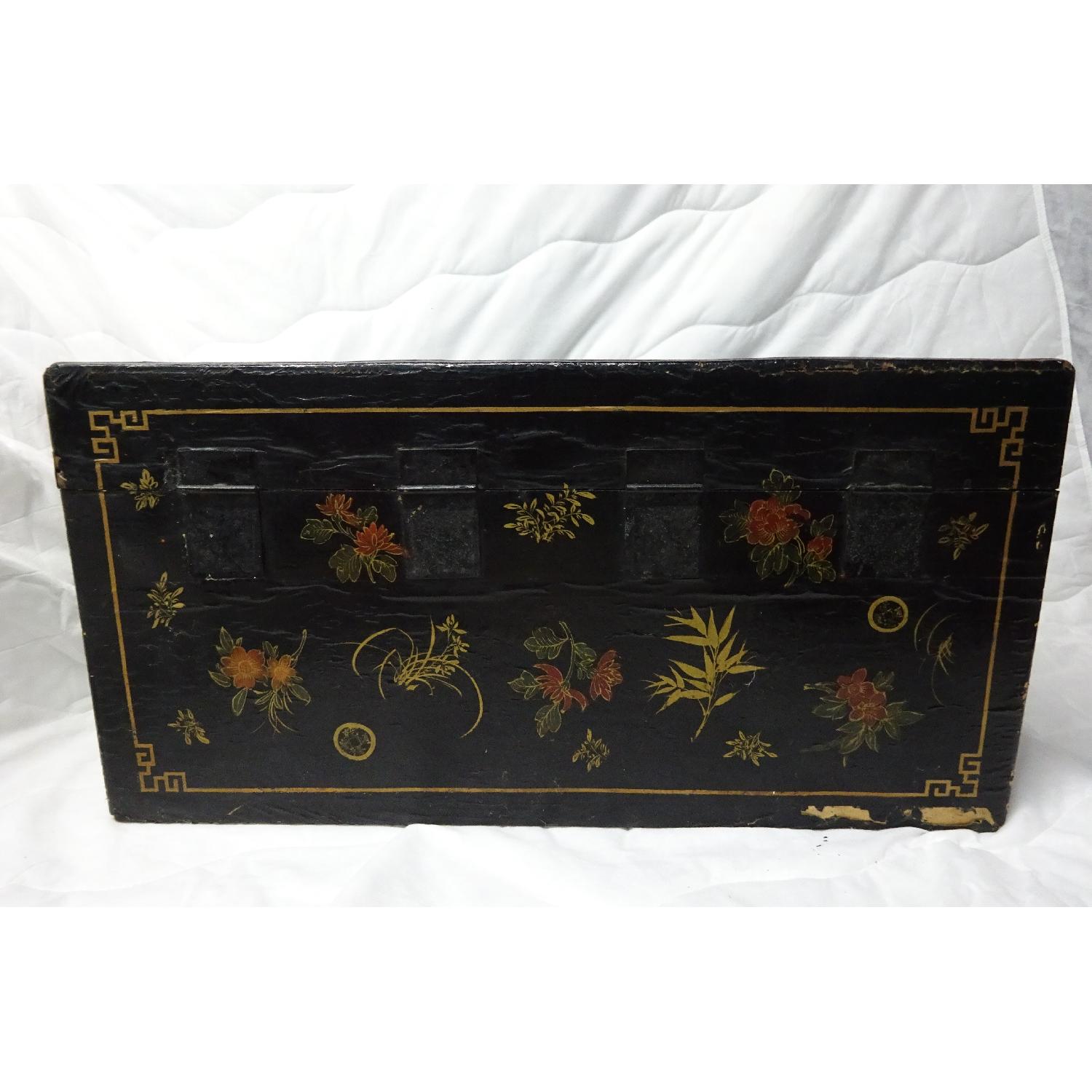 Antique Asian Hand-Painted Trunk - image-6