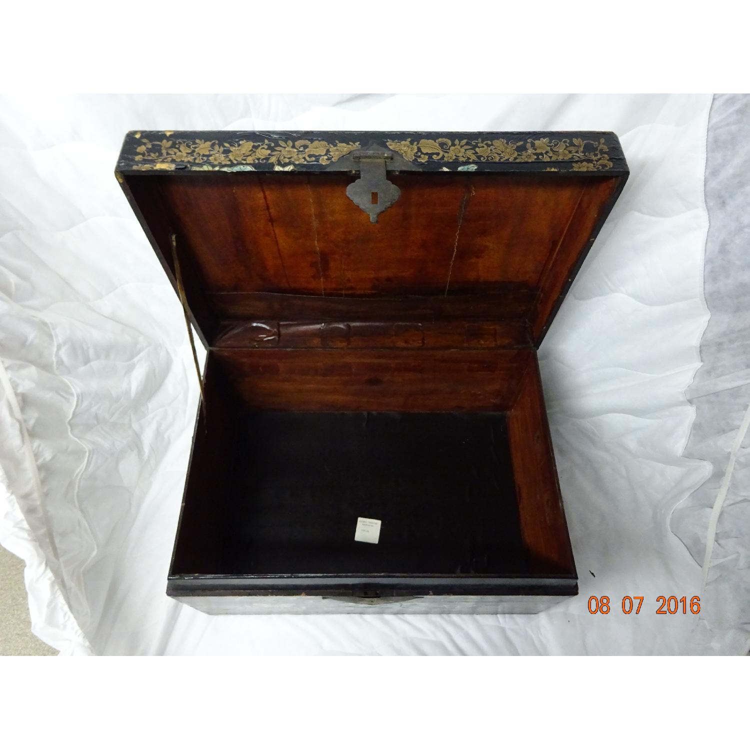 Antique Asian Hand-Painted Trunk - image-8
