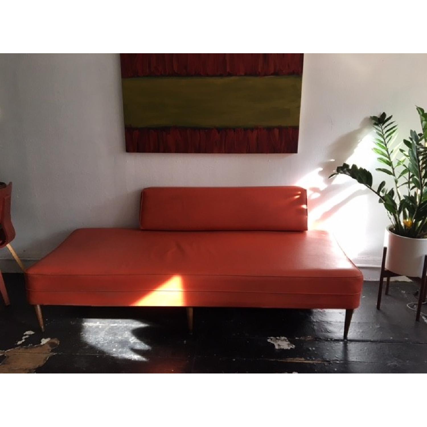 Mid-Century Vintage Vinyl Daybed Sofa - image-1