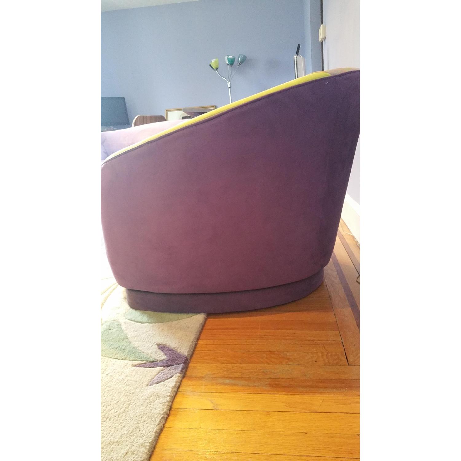 Green & Purple Swivel Accent Chair - image-2