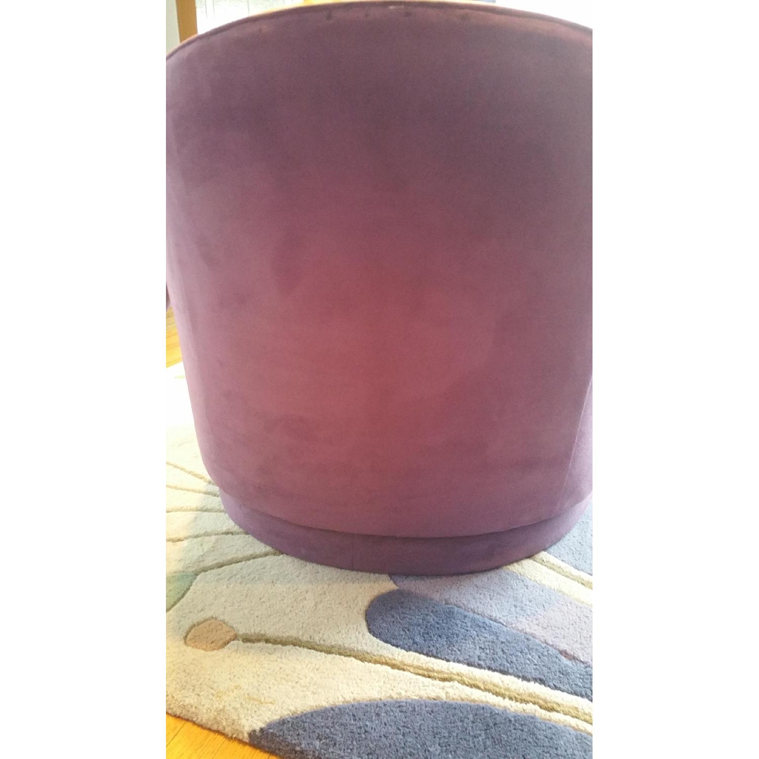 Green & Purple Swivel Accent Chair - image-8