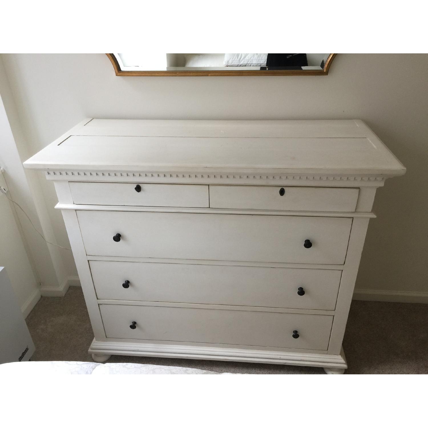 Restoration Hardware St. James 5-Drawer Dresser in Antiqued White - image-7