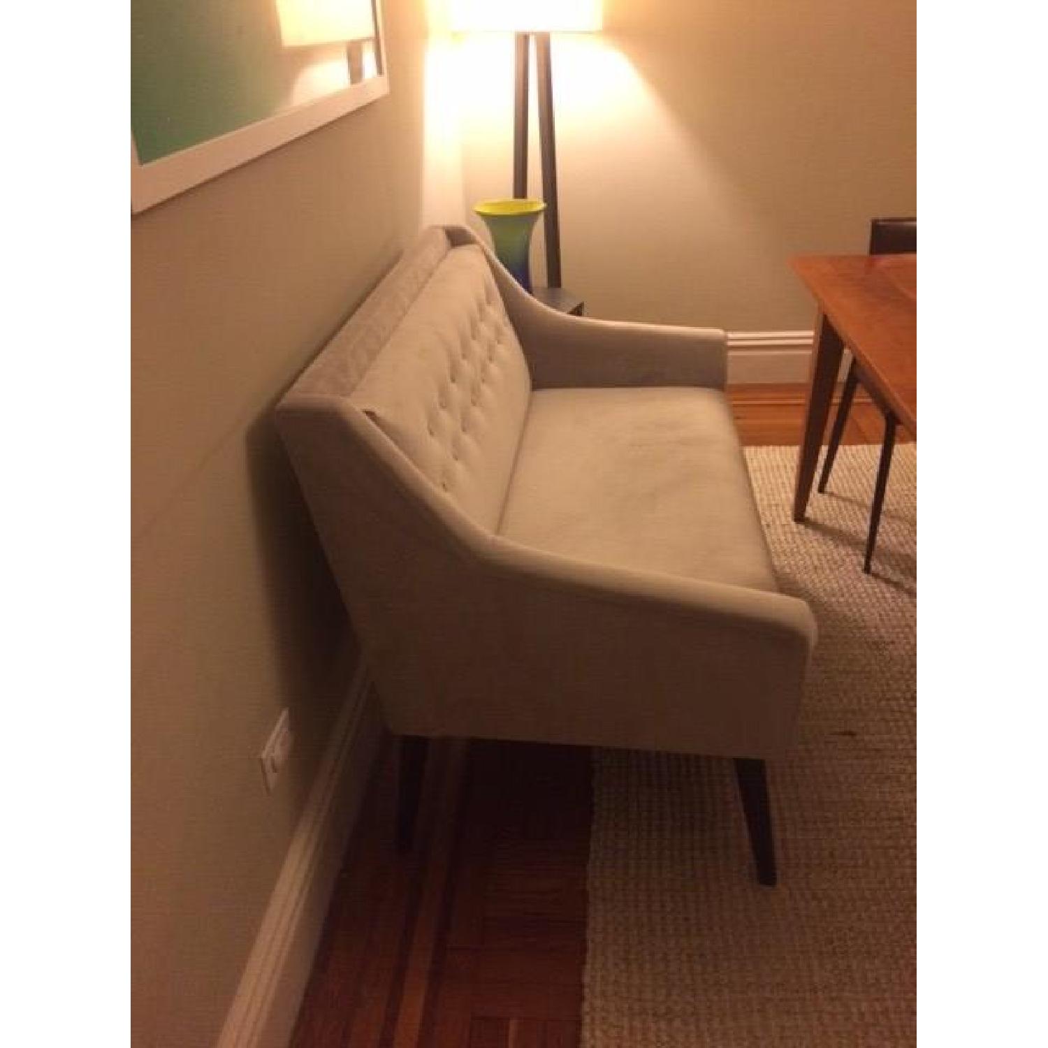 One Kings Lane Tufted Settee in Dove Velvet - image-2