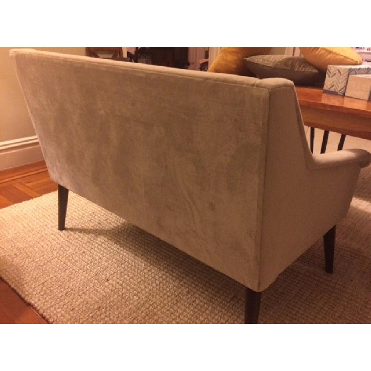 One Kings Lane Tufted Settee in Dove Velvet - image-4