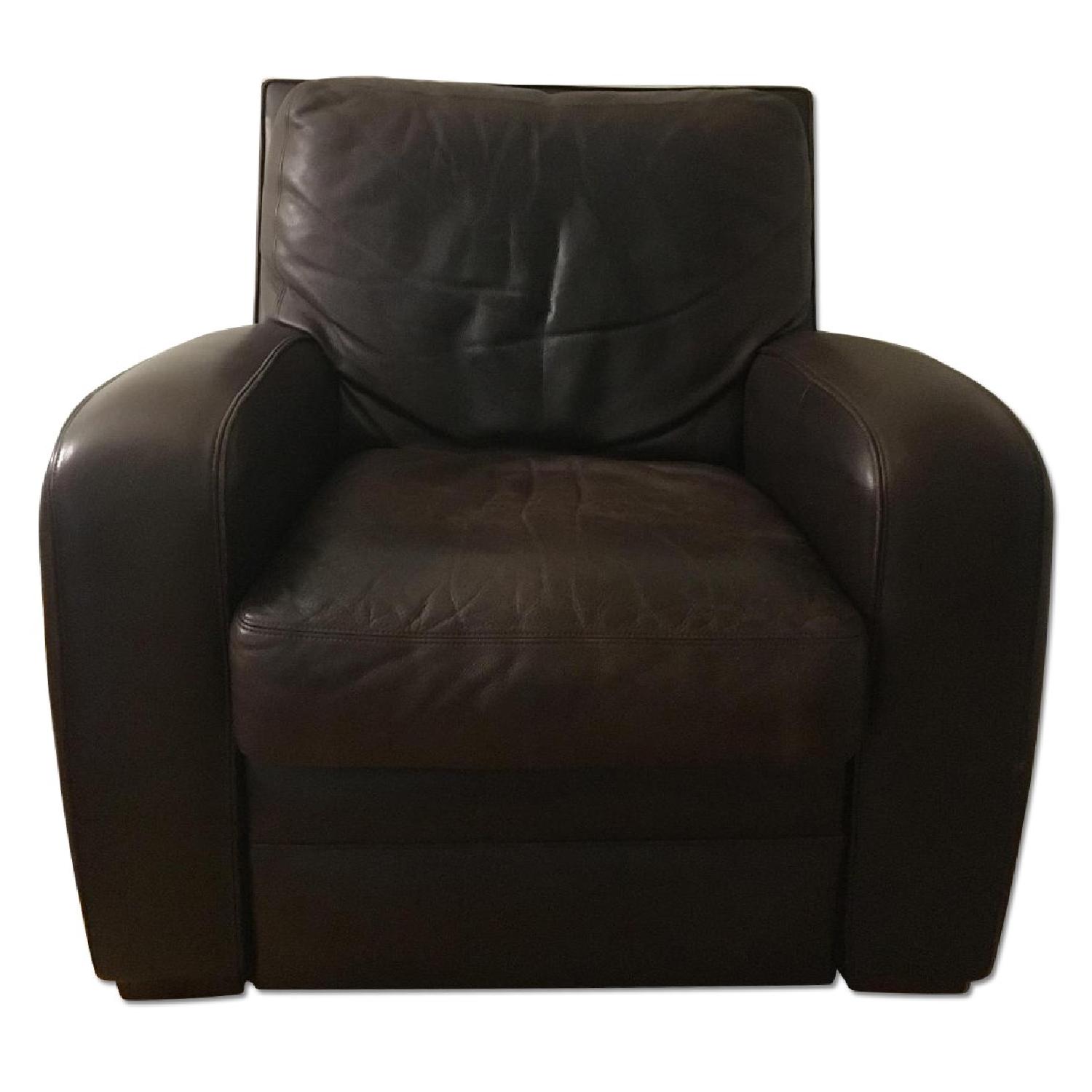 Pottery Barn Leather Reclining Armchair AptDeco