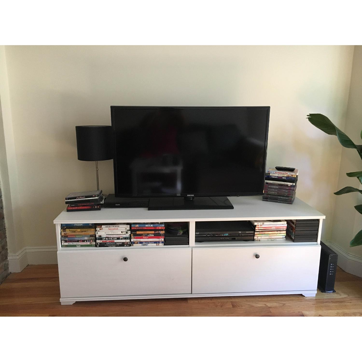 Ikea White TV Stand AptDeco