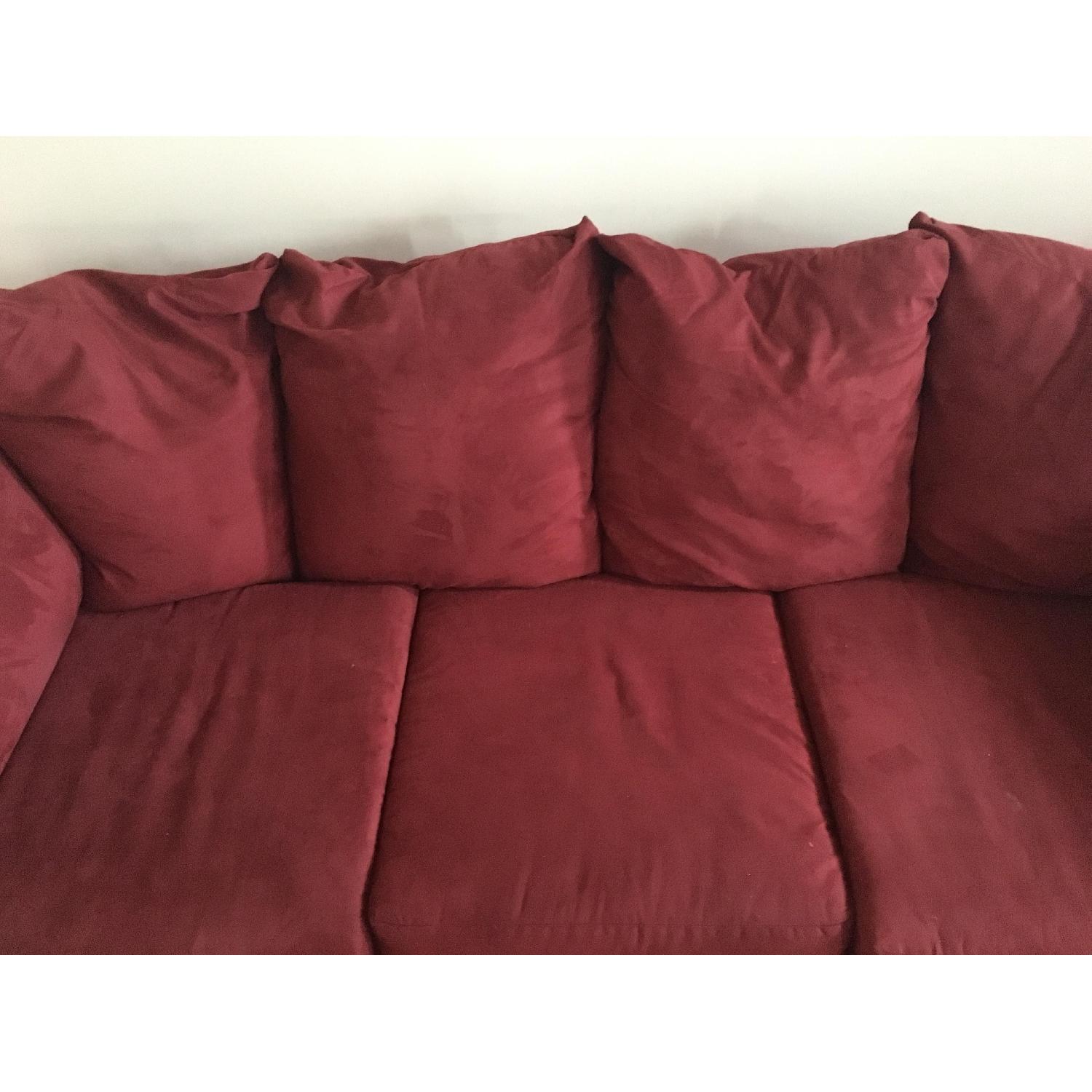 Red Suede Sofa - image-5