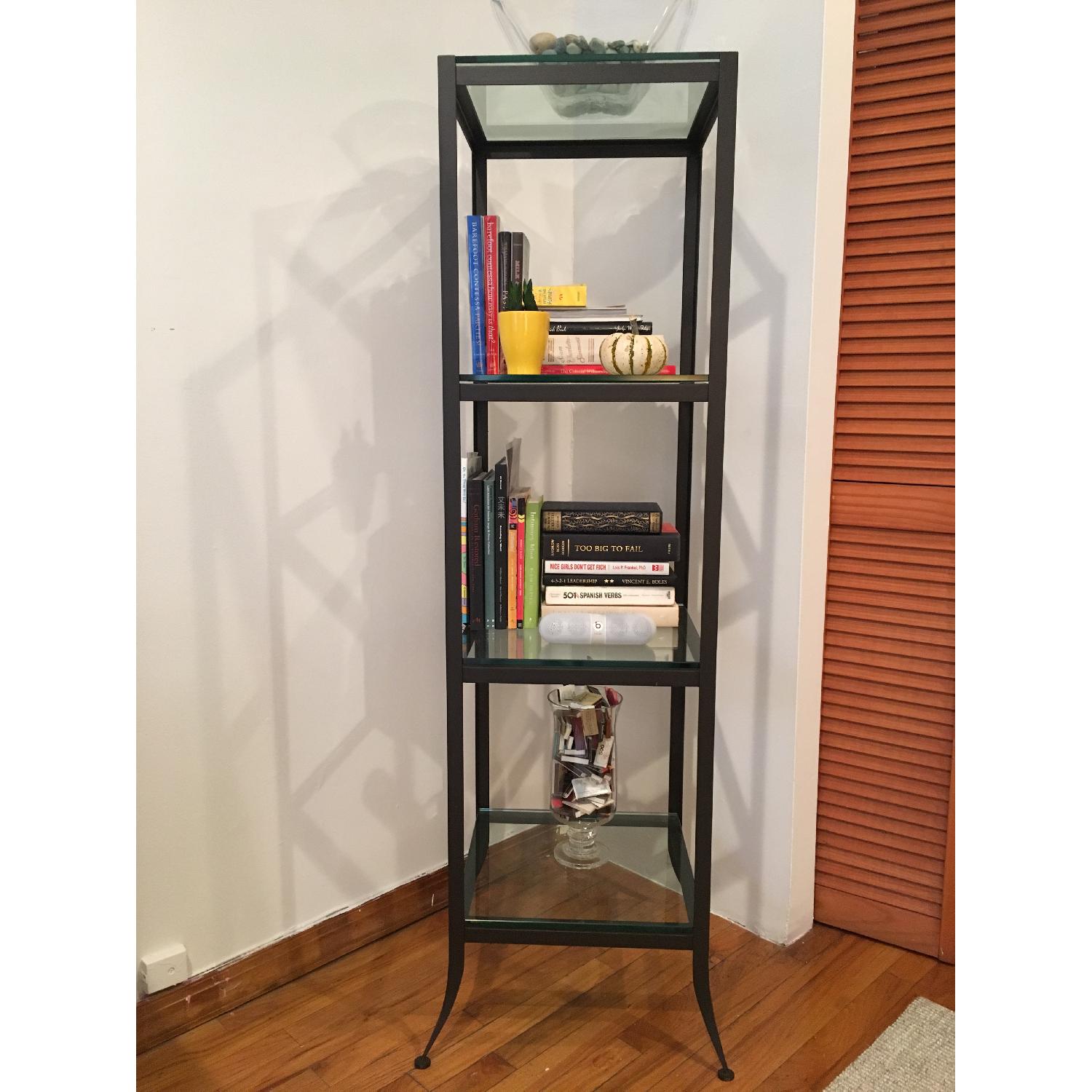 Crate & Barrel Metal & Glass Side Table - image-4