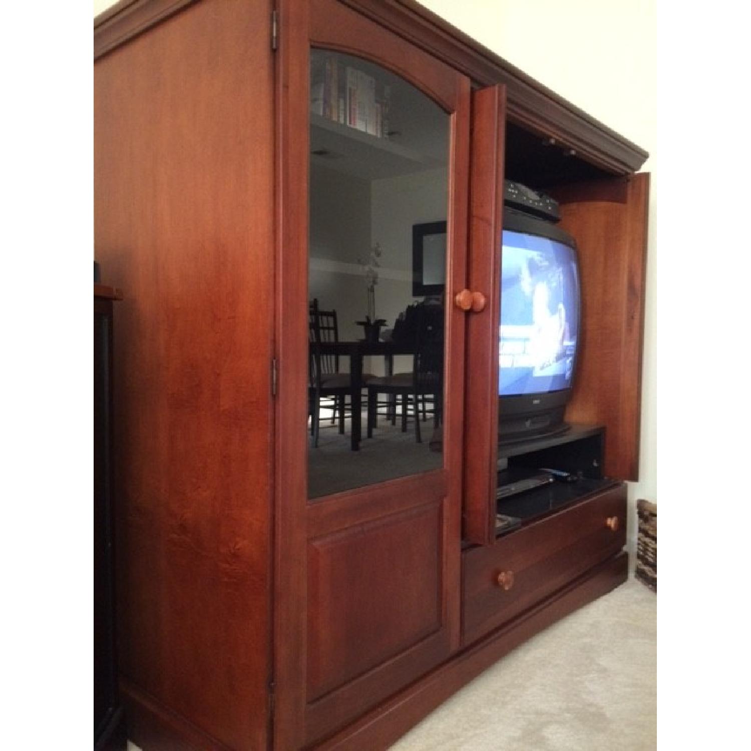 Bassett Northwoods Cherry Wood Entertainment Center - image-2