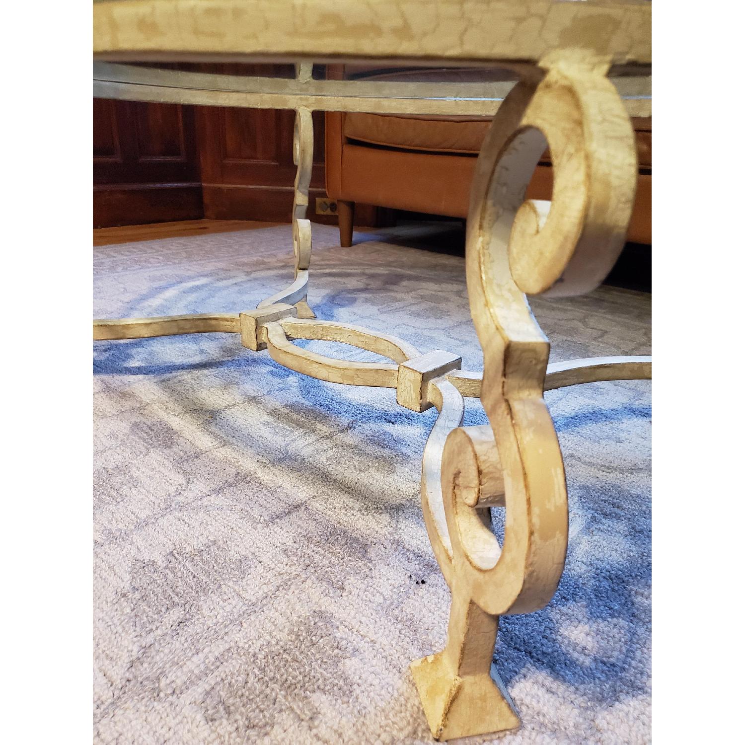 French Country Glass Coffee Table - image-4