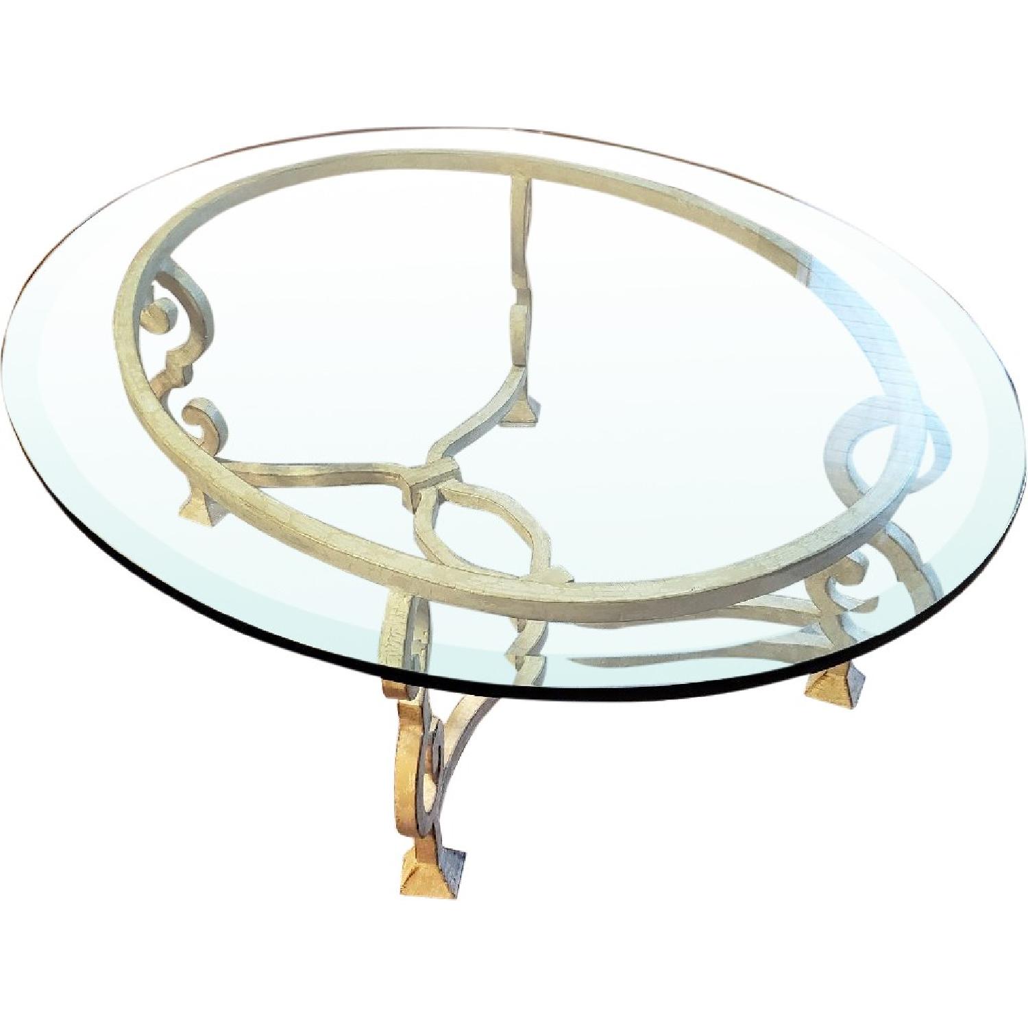 French Country Glass Coffee Table AptDeco
