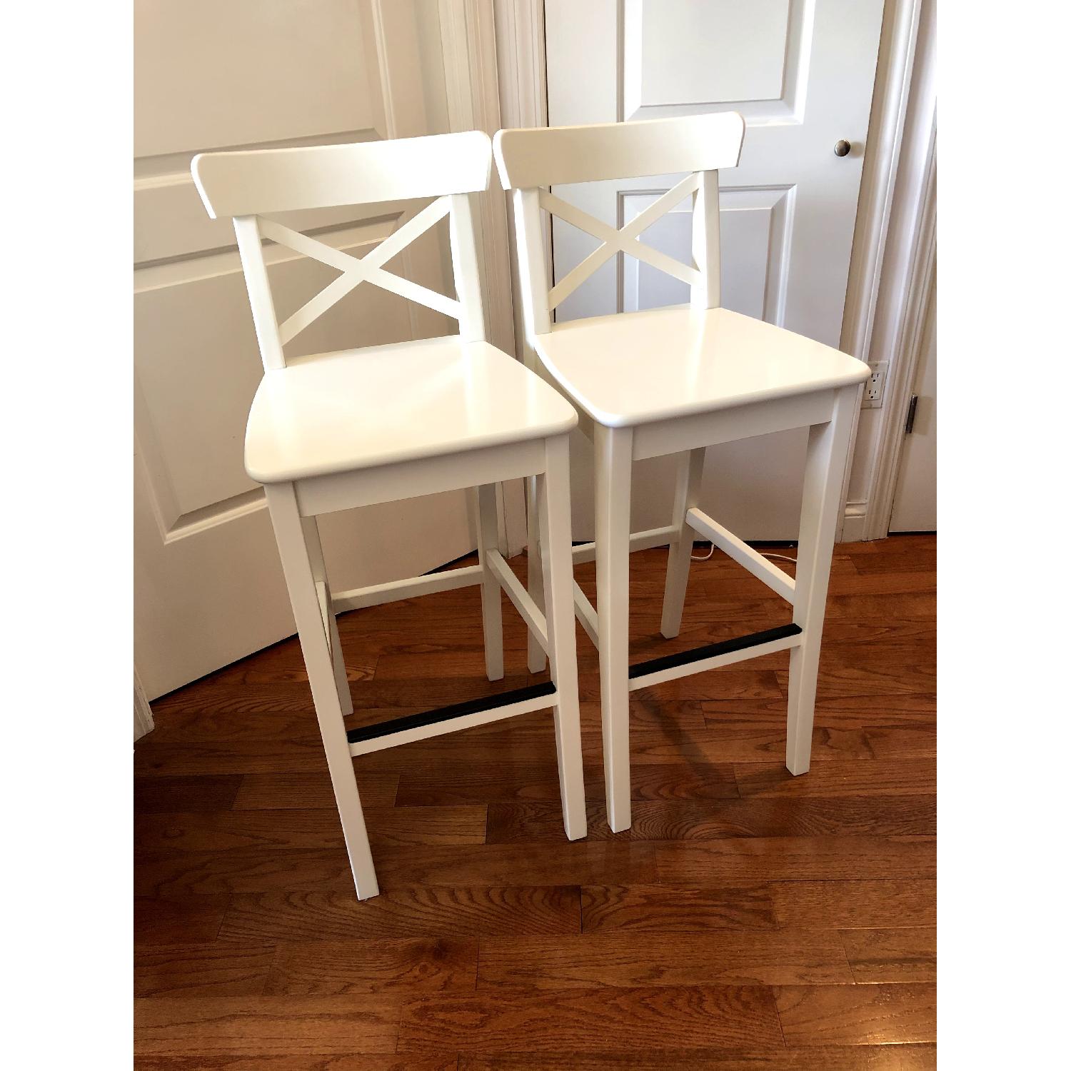 Ikea Ingolf Bar Stool w/ Backrest - image-1