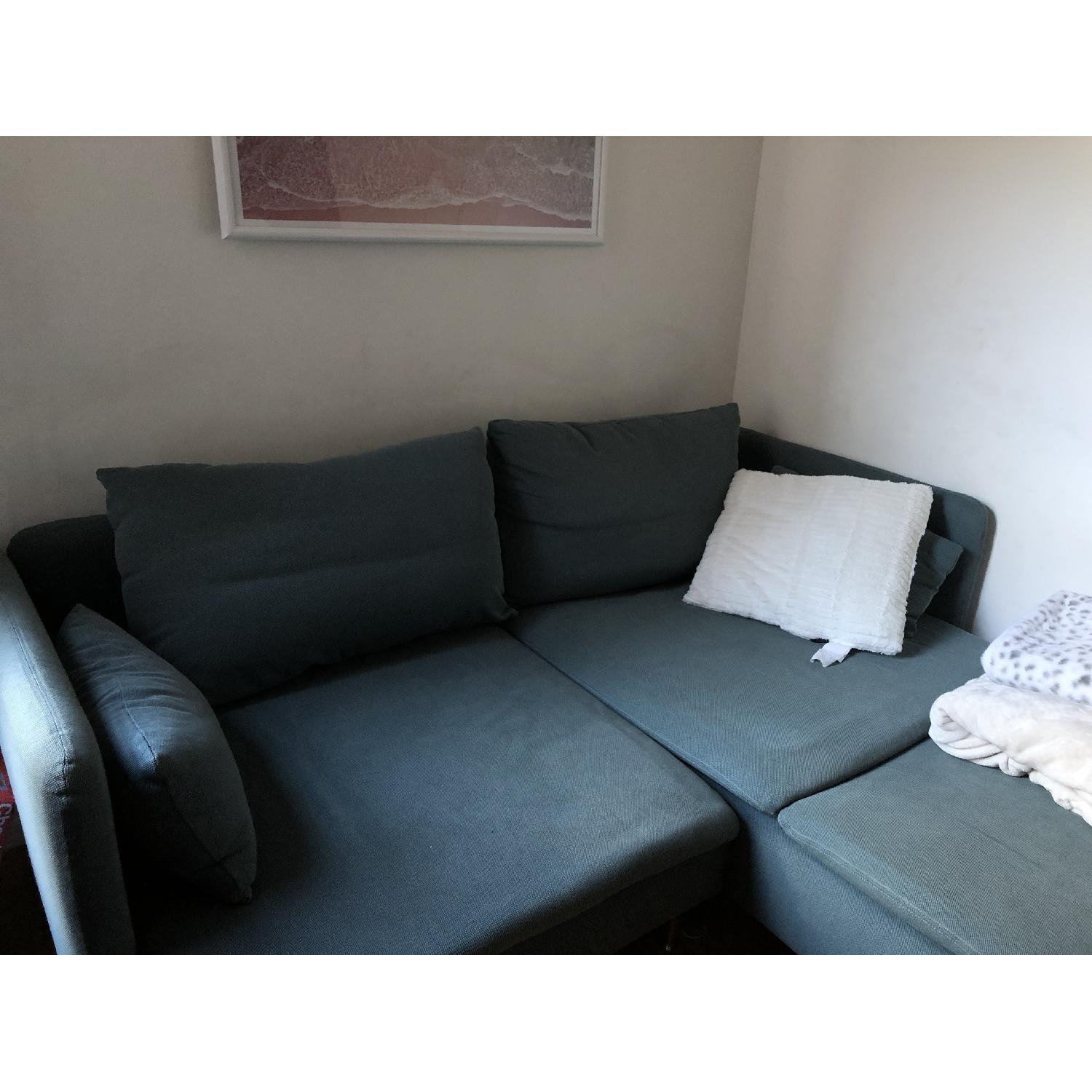 Ikea Soderhamn Turquoise 2 Piece Sectional Sofa w/ Chaise - image-3