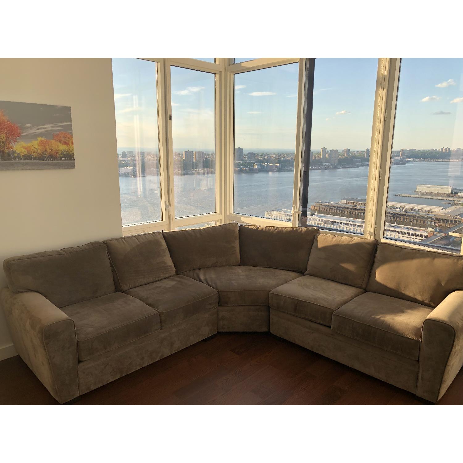 Raymour & Flanigan Artemis II Grey 3 Piece Sectional Sofa AptDeco