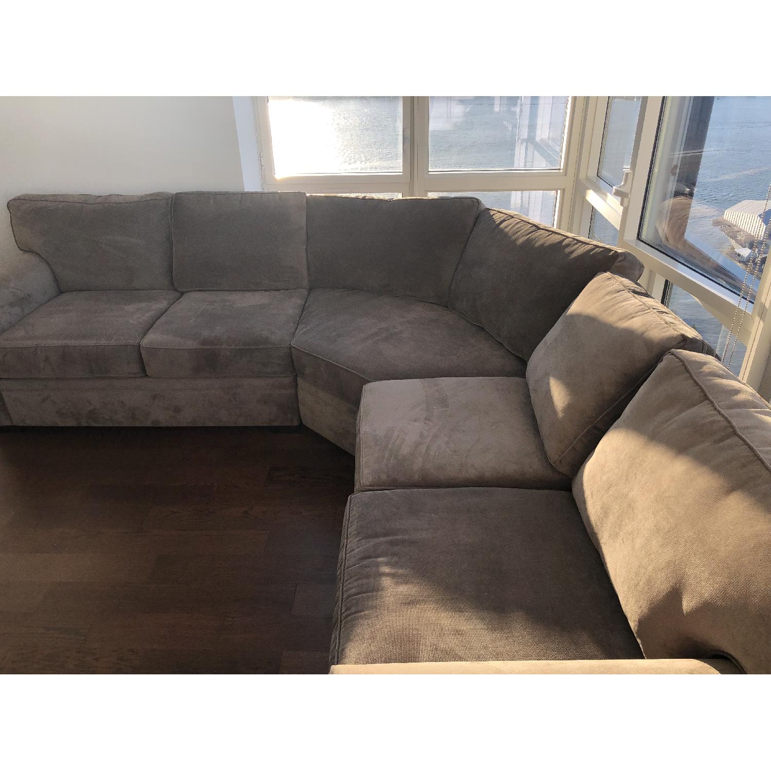 Raymour & Flanigan Artemis II Grey 3 Piece Sectional Sofa AptDeco