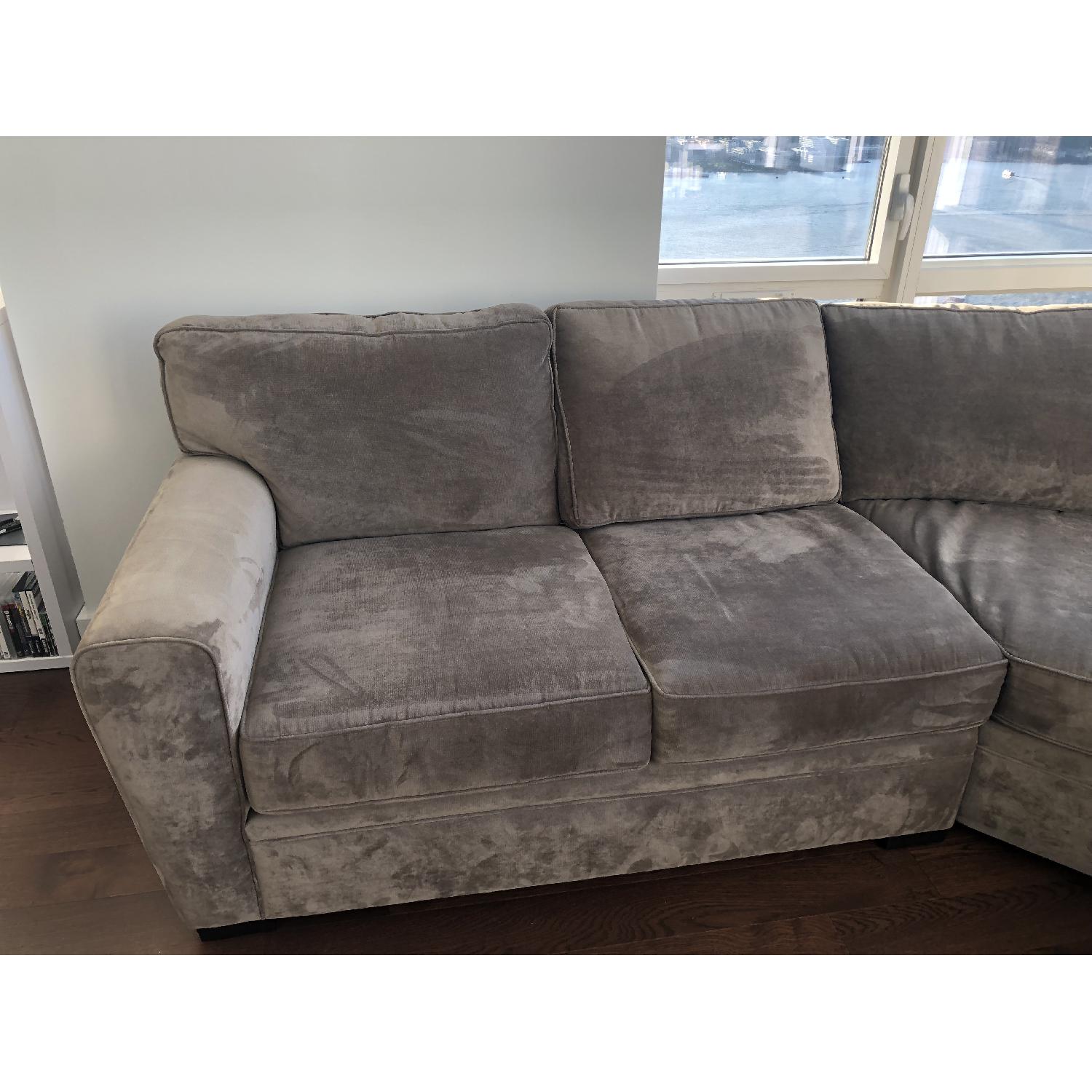 Raymour & Flanigan Artemis II Grey 3 Piece Sectional Sofa - AptDeco