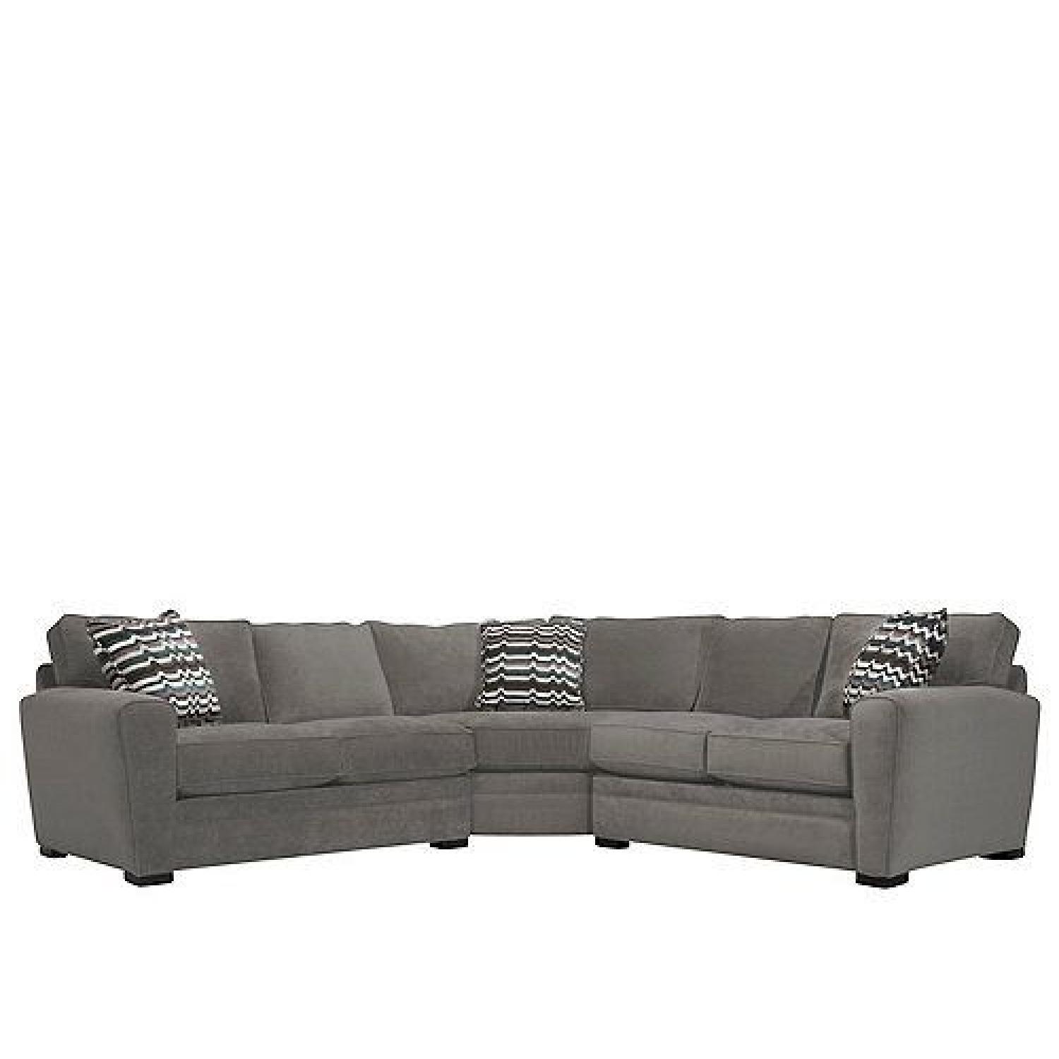Raymour & Flanigan Artemis II Grey 3 Piece Sectional Sofa - AptDeco