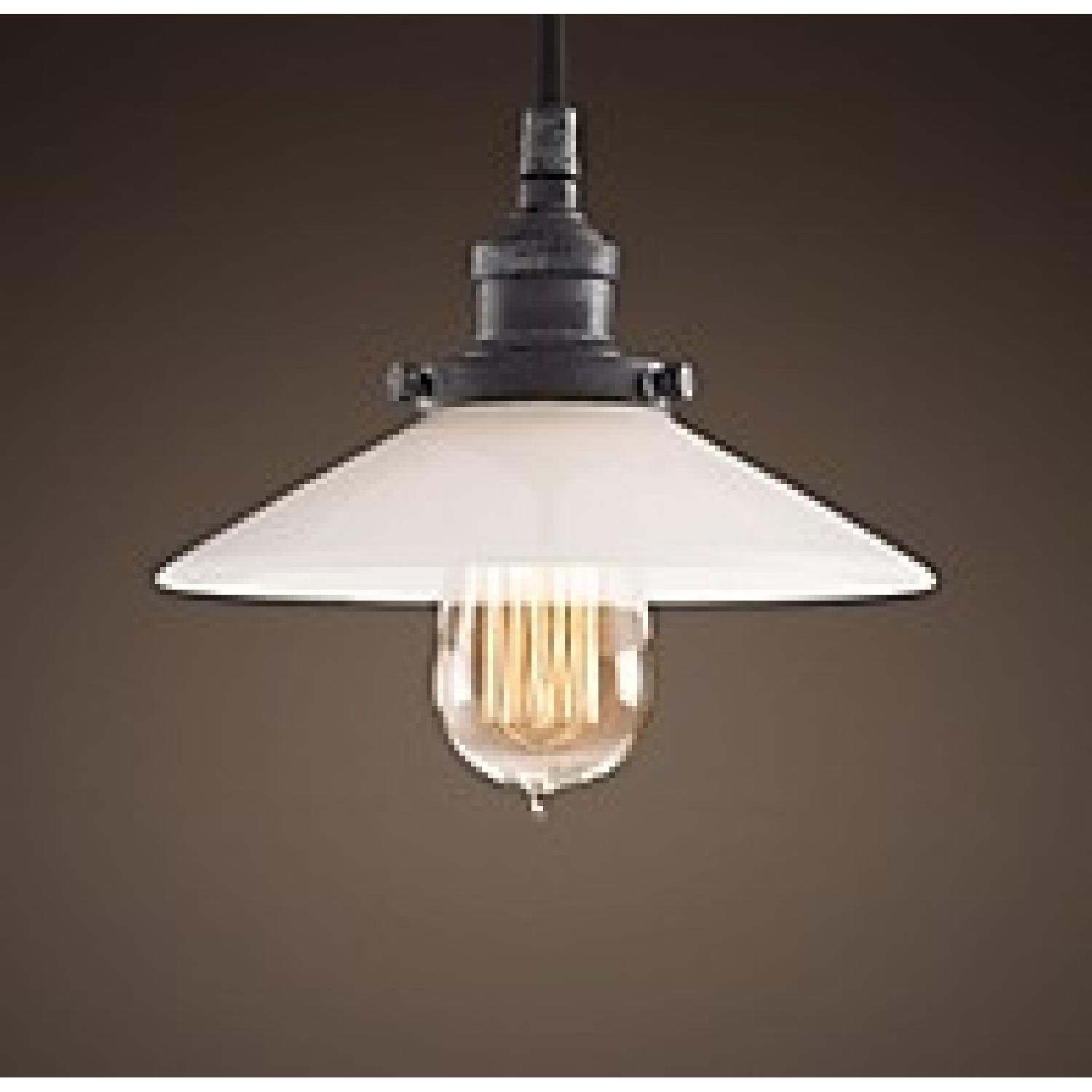 Restoration Hardware Filament Milk Glass Single Pendant - image-2