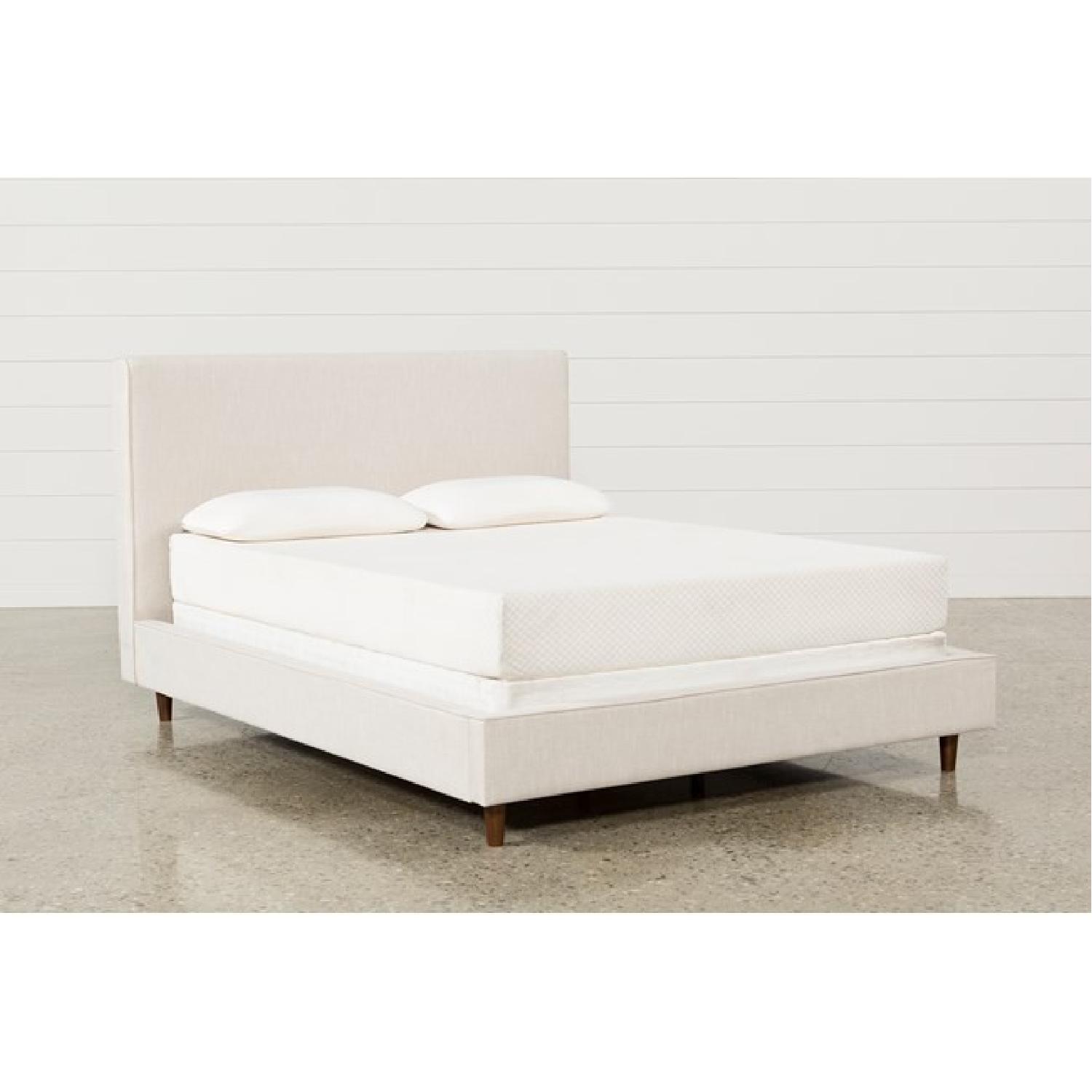 Living Spaces Dean Sand Upholstered Panel Bed - image-1