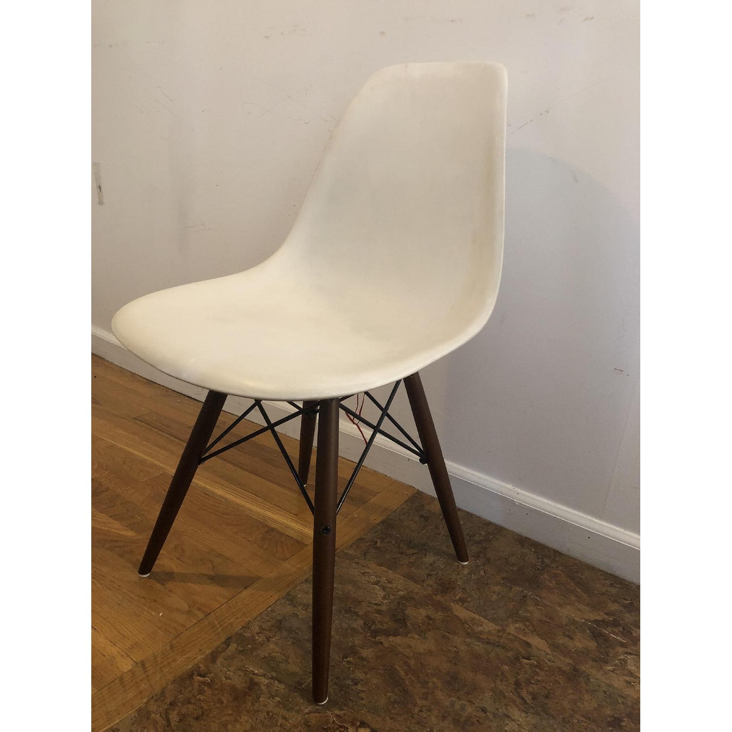 Eames Style Molded Plastic Dowel-Leg Side Chair - image-1