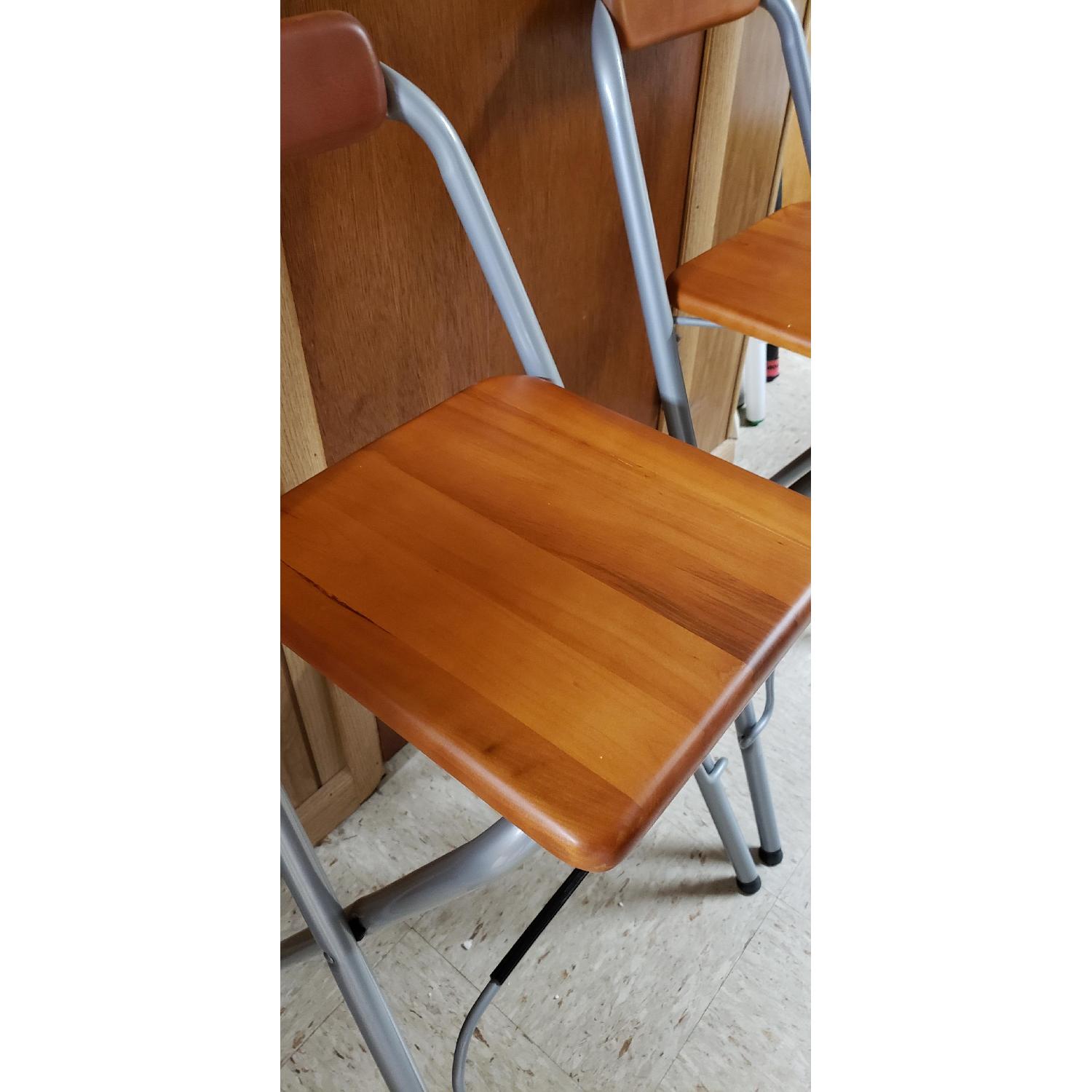 Ikea Wood & Aluminum Foldable Bar Stools - image-7