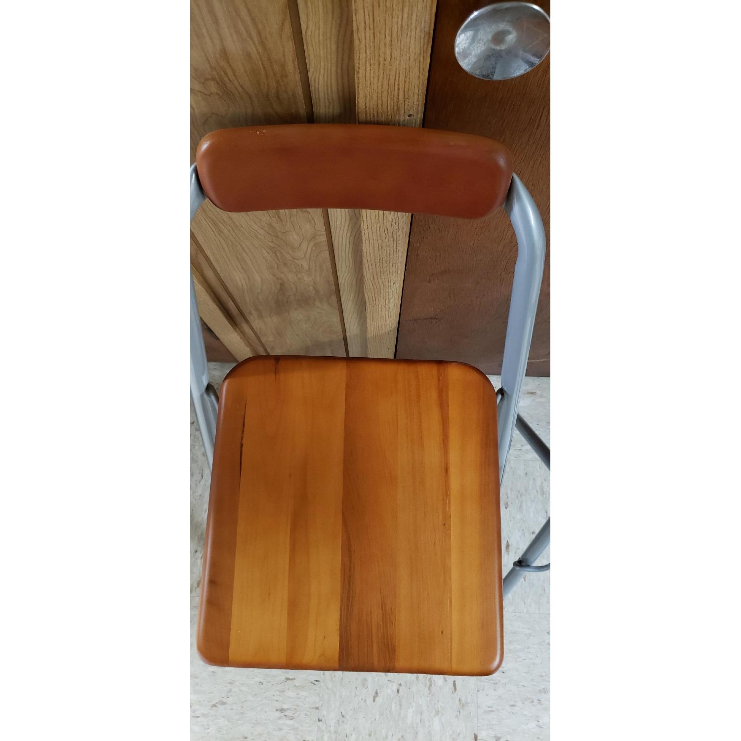Ikea Wood & Aluminum Foldable Bar Stools - image-8