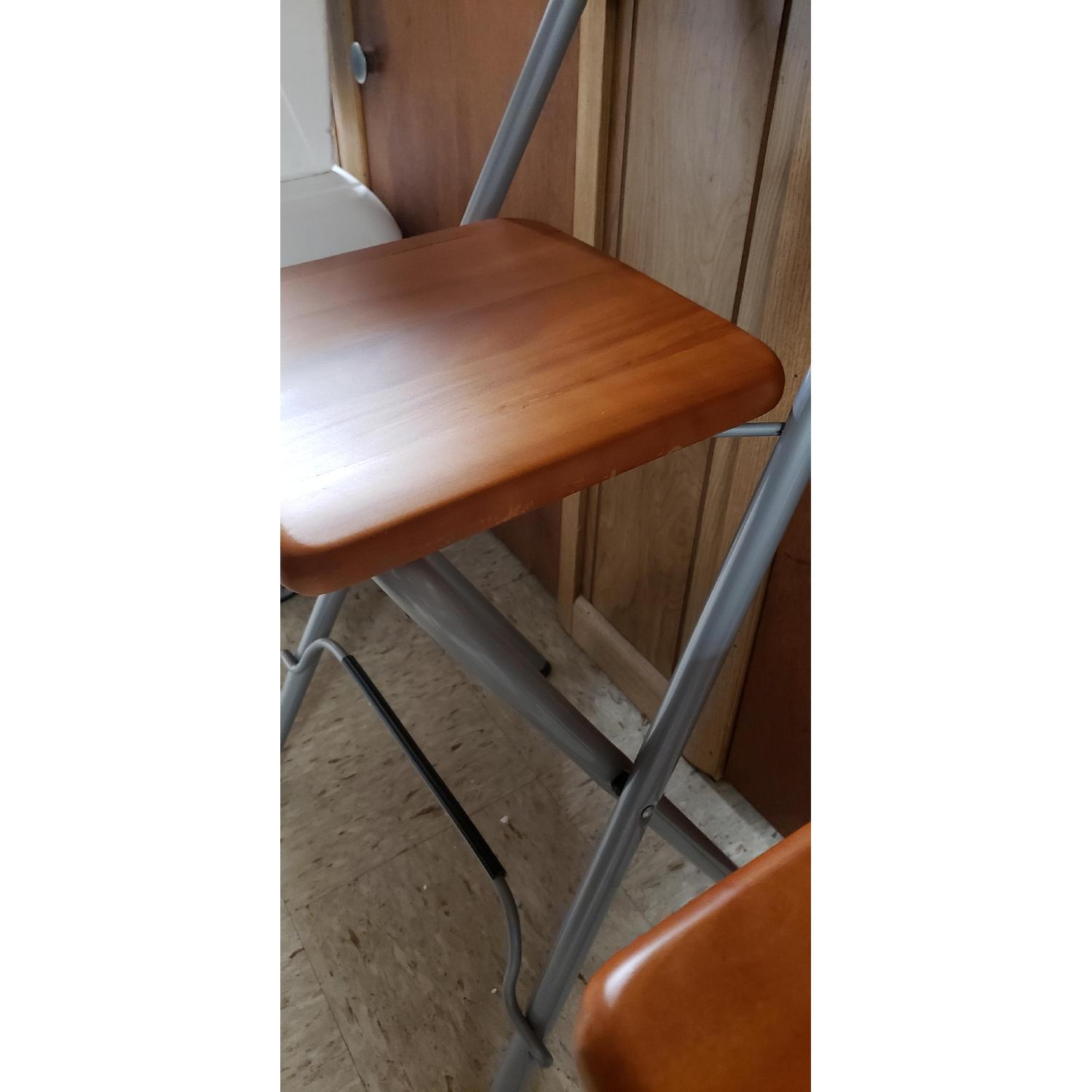 Ikea Wood & Aluminum Foldable Bar Stools - image-10