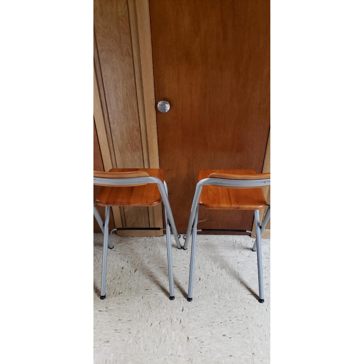 Ikea Wood & Aluminum Foldable Bar Stools - image-13