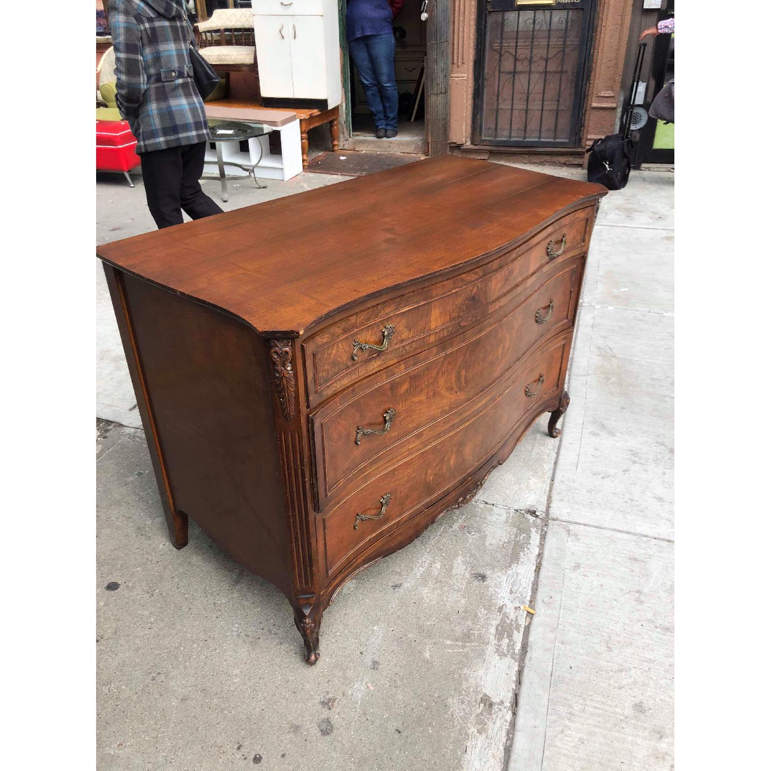 Antique 1930s Solid Wood Dresser w/ Original Handles - image-3