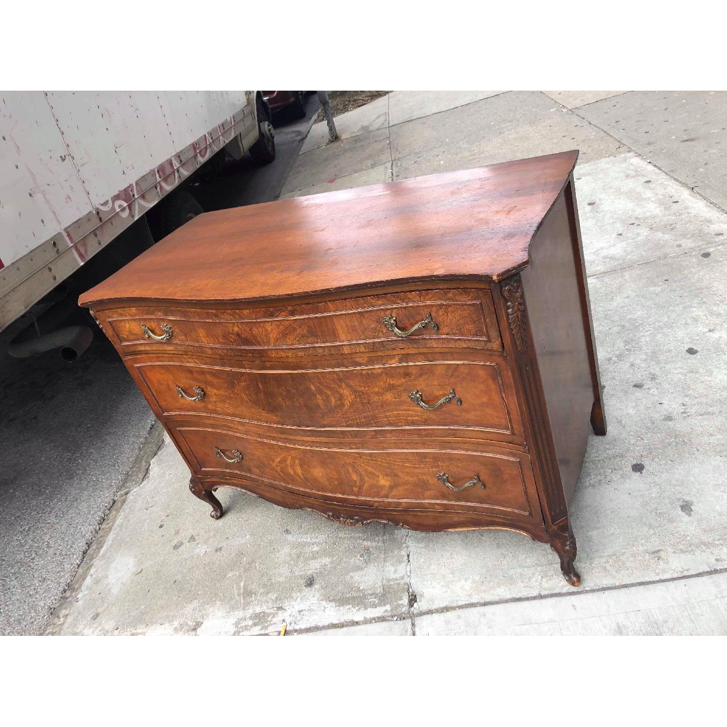 Antique 1930s Solid Wood Dresser w/ Original Handles - image-6